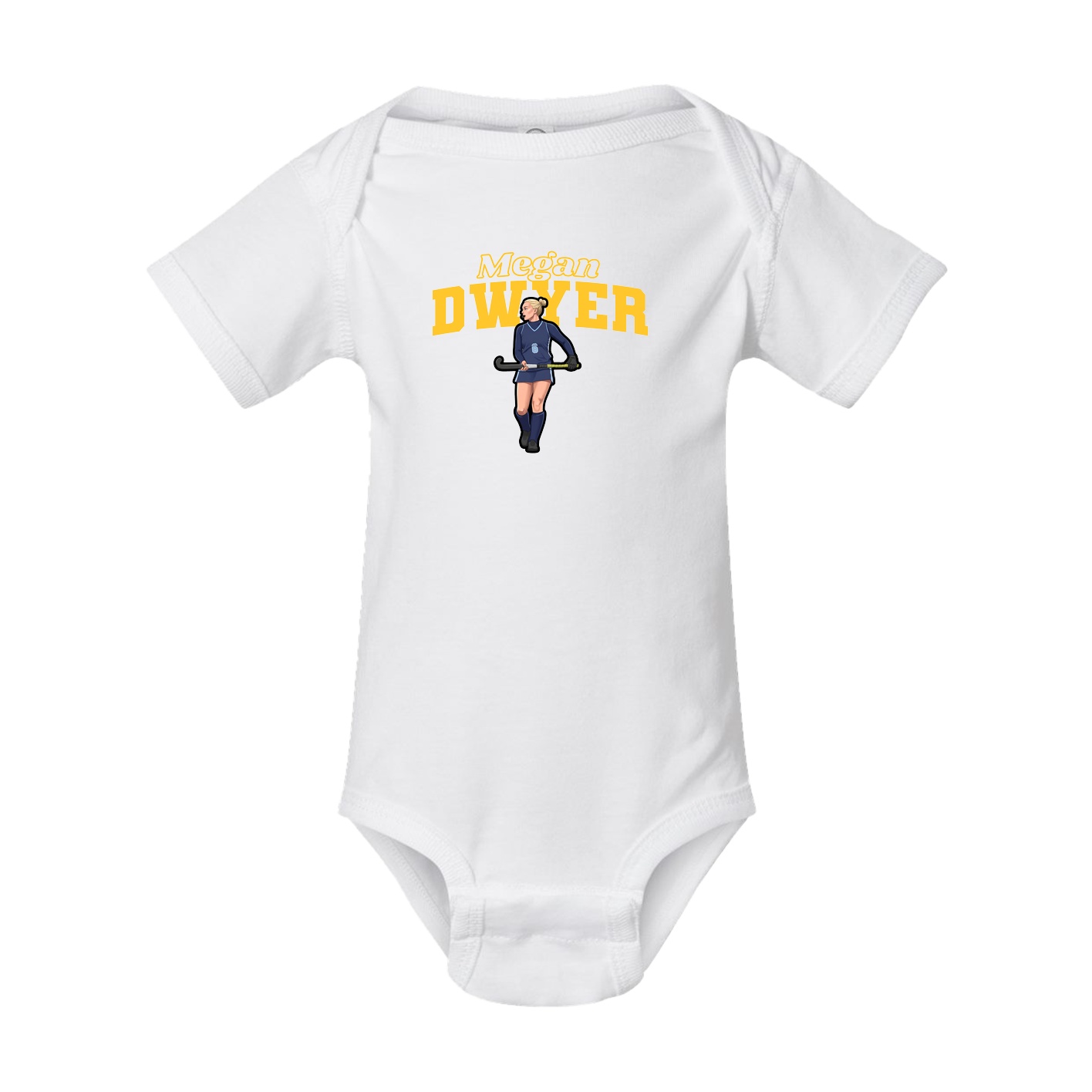 Baby Onesie — Name Arch in White