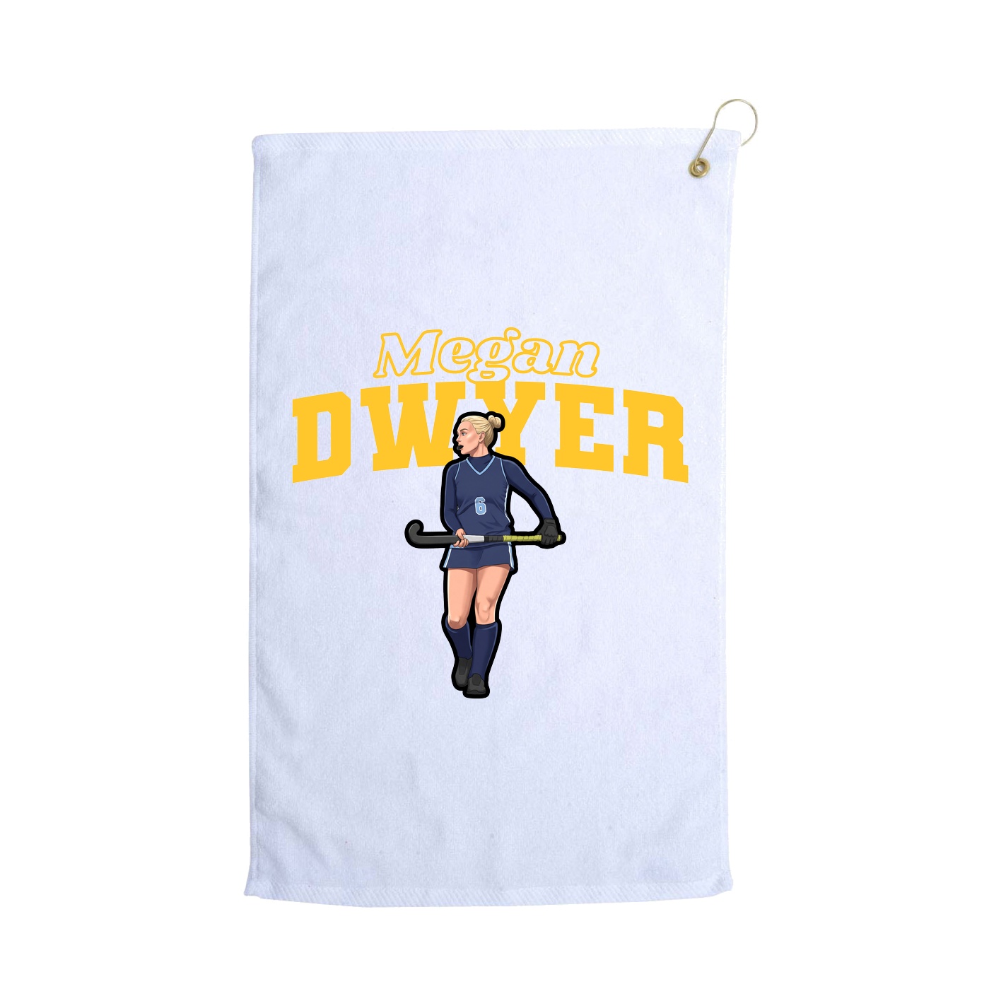 Golf Towel — Name Arch in White