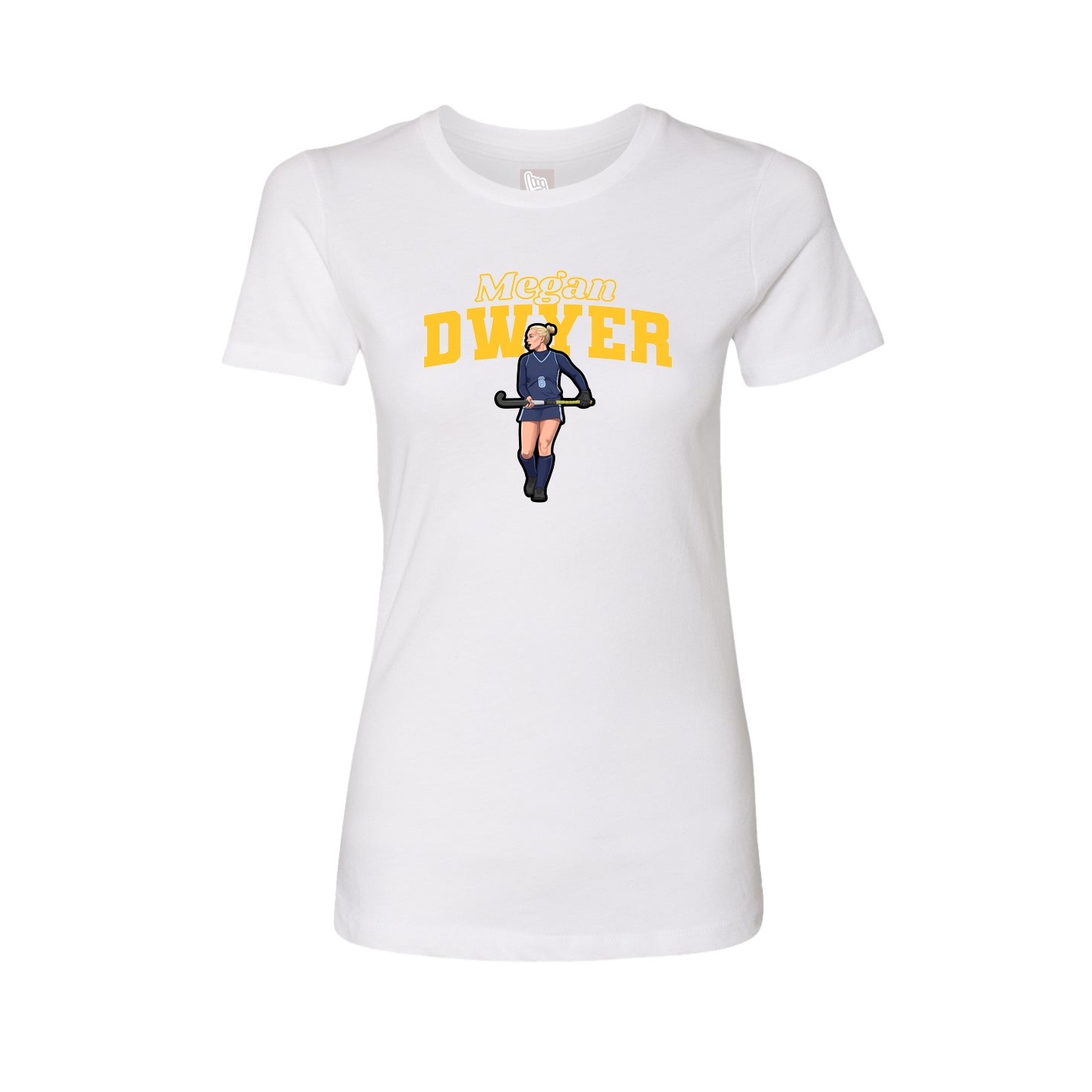 Fitted Women's Tee — Name Arch in White