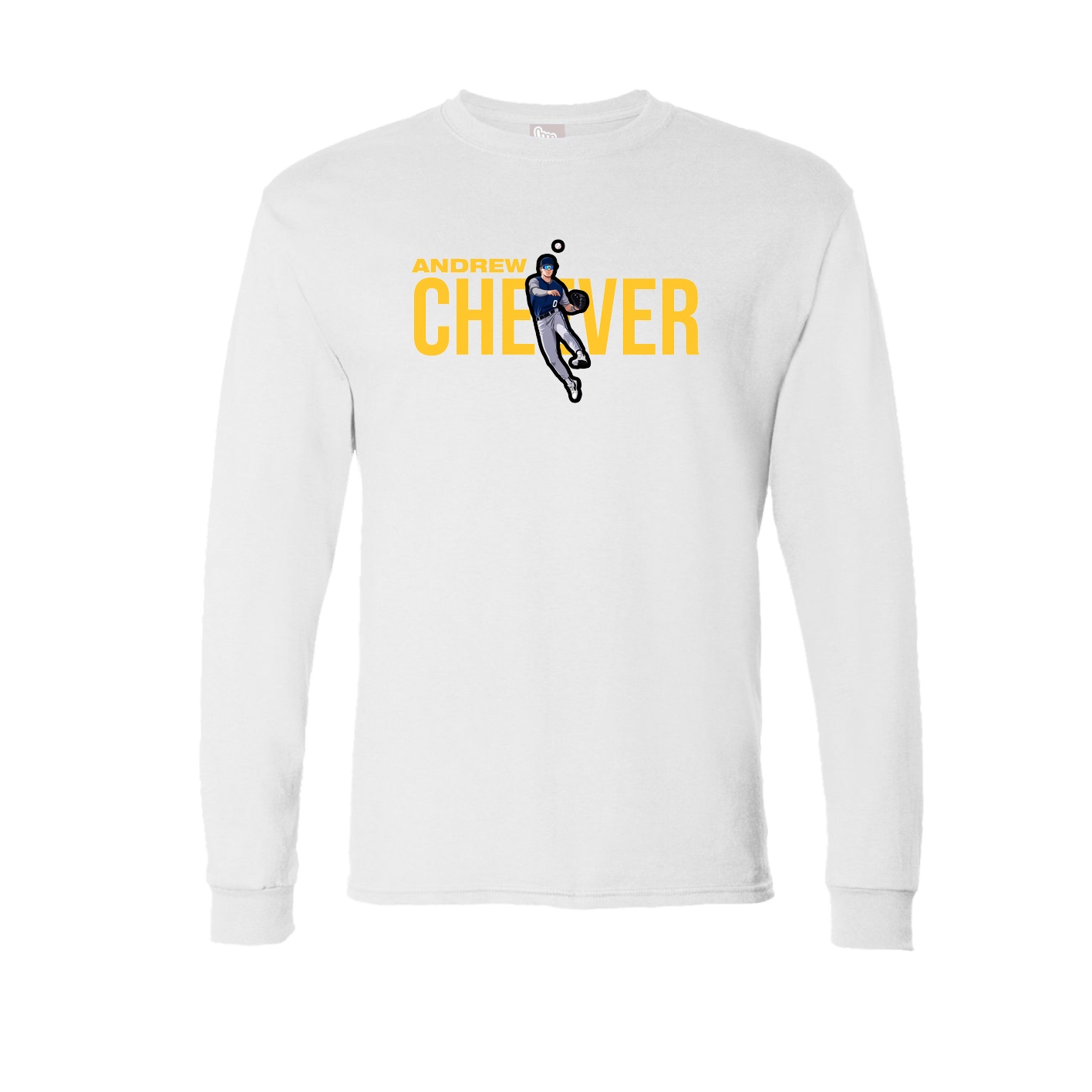 Long Sleeve Tee — Player Name in White