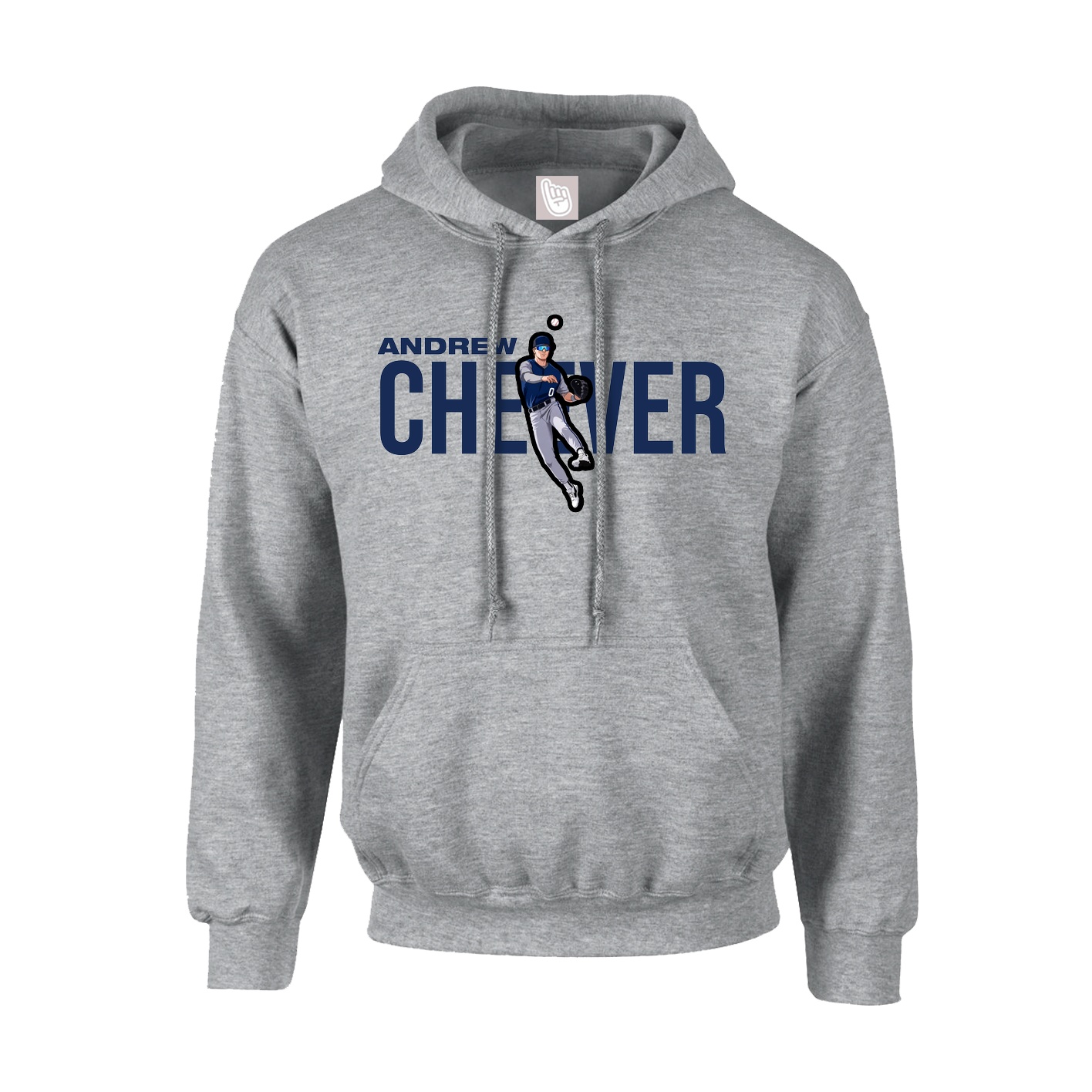 Youth Hoodie — Player Name in Grey