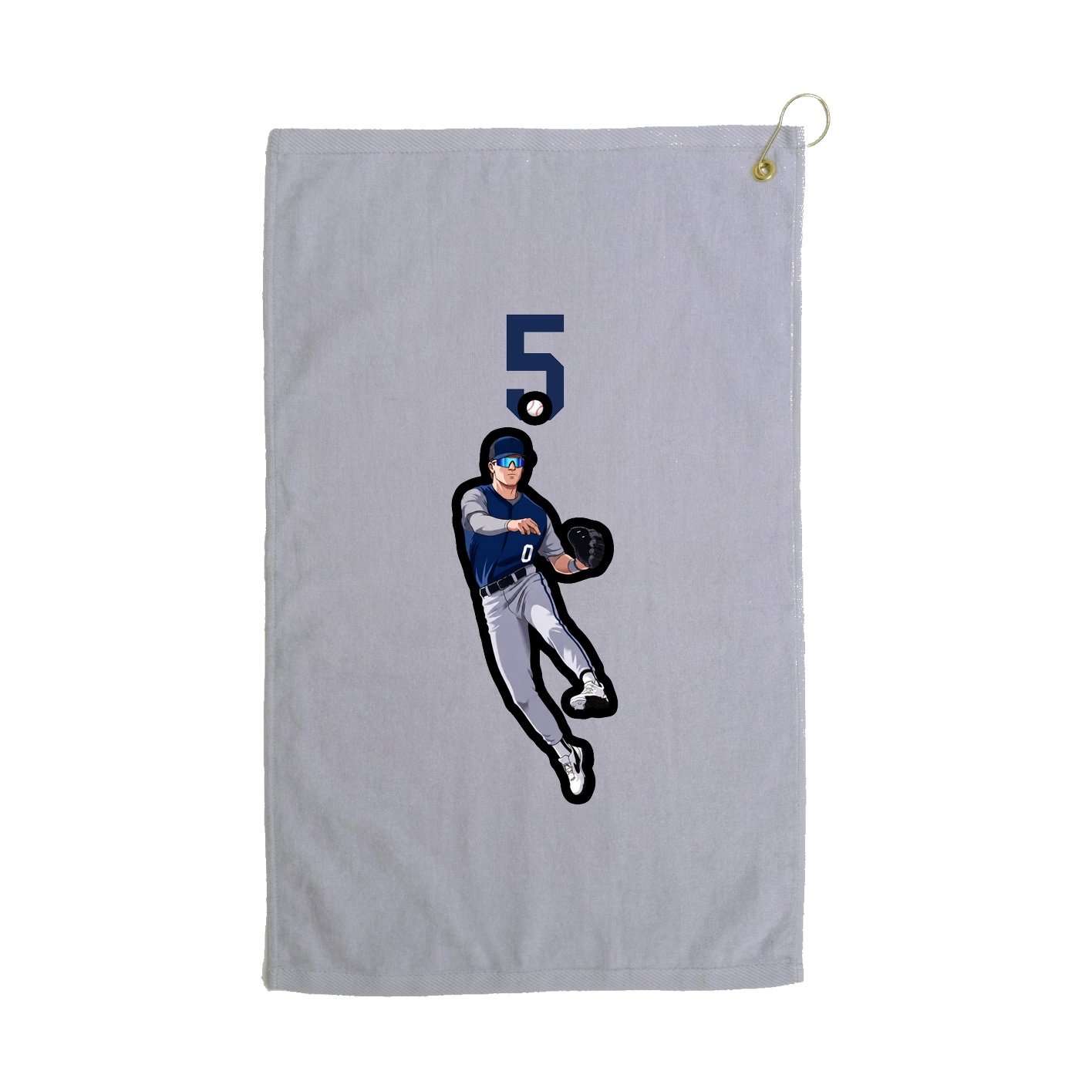 Golf Towel — Number Top in Grey