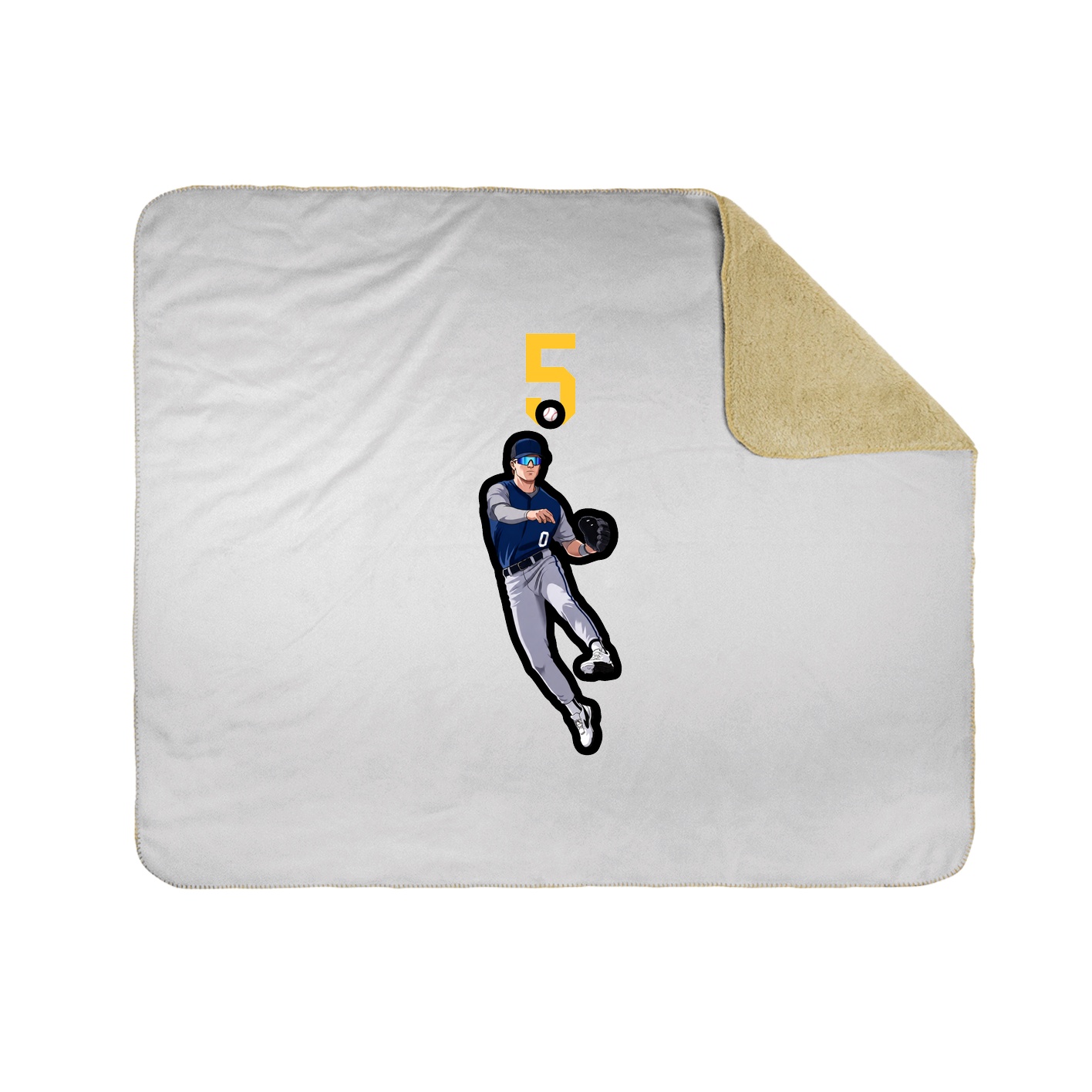 Throw Blanket — Number Top in White