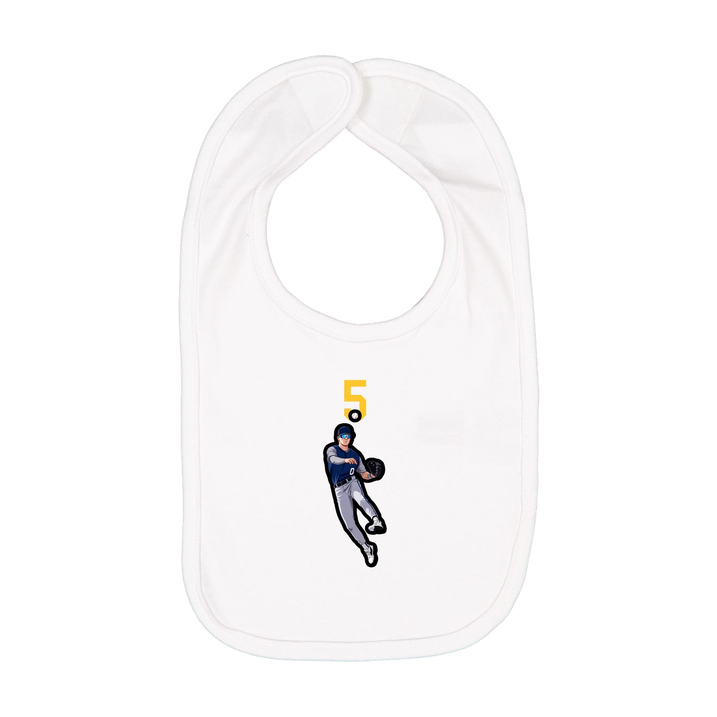 Infant Bib — Number Top in White