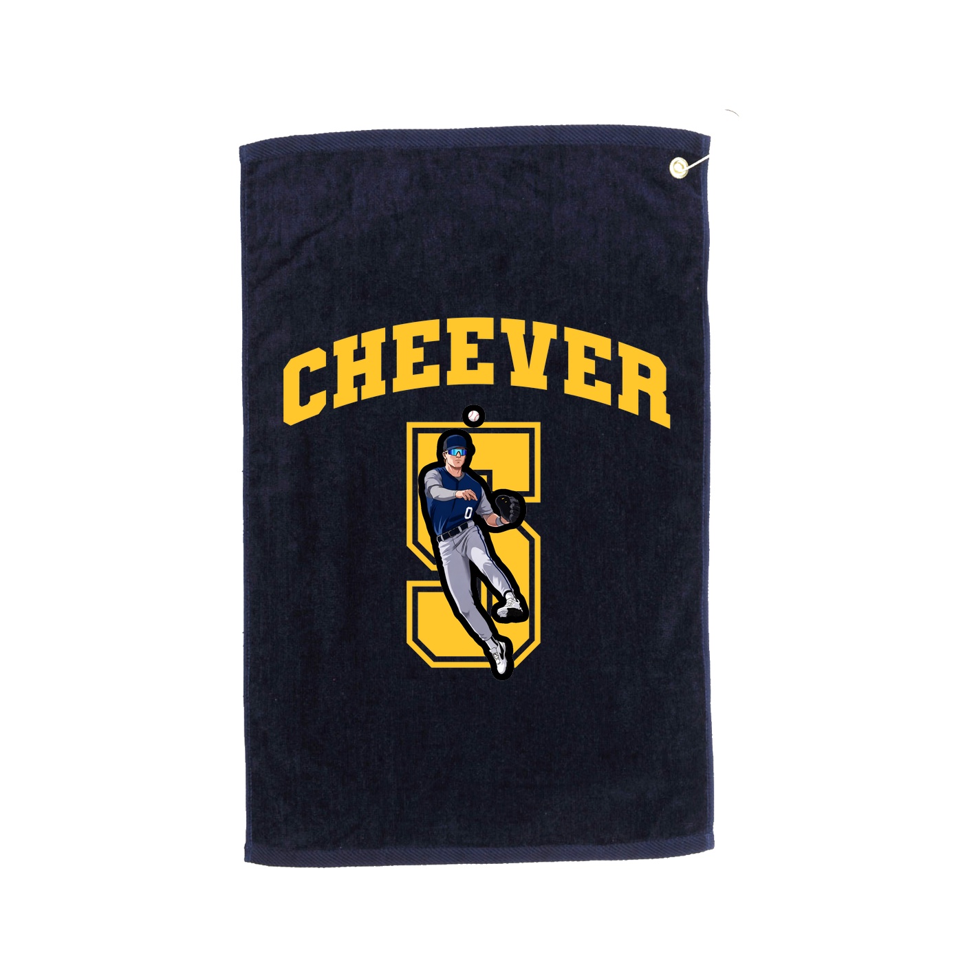 Golf Towel — Number in Navy