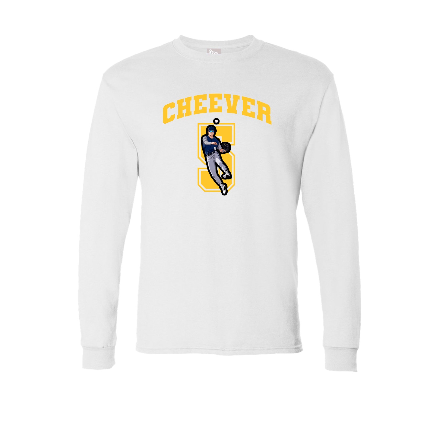 Long Sleeve Tee — Number in White