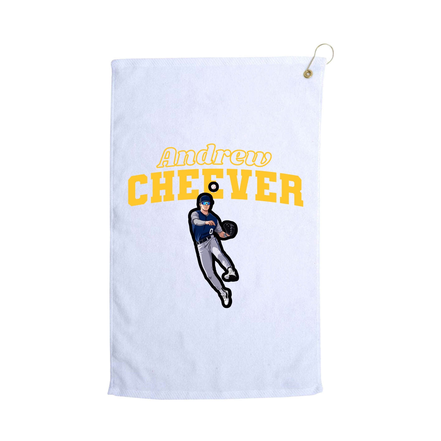 Golf Towel — Name Arch in White