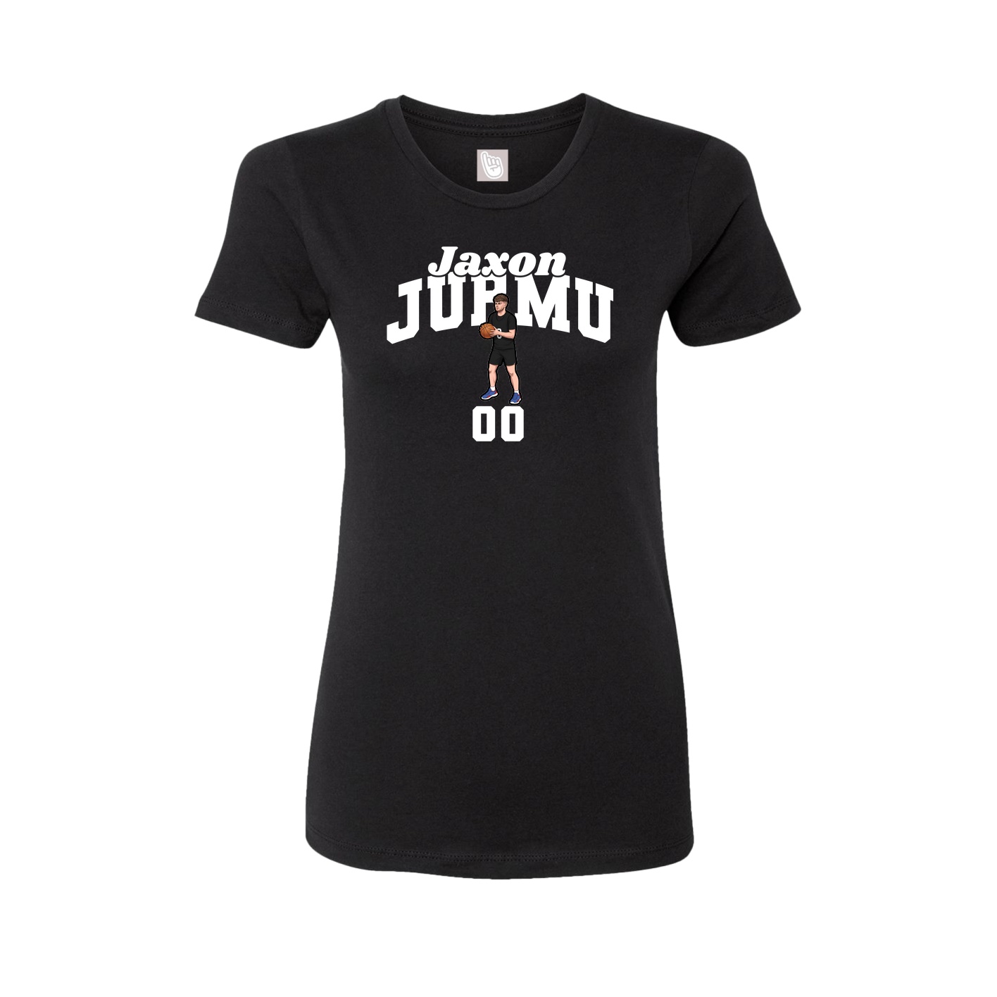 Fitted Women's Tee — Signature Arch in Black