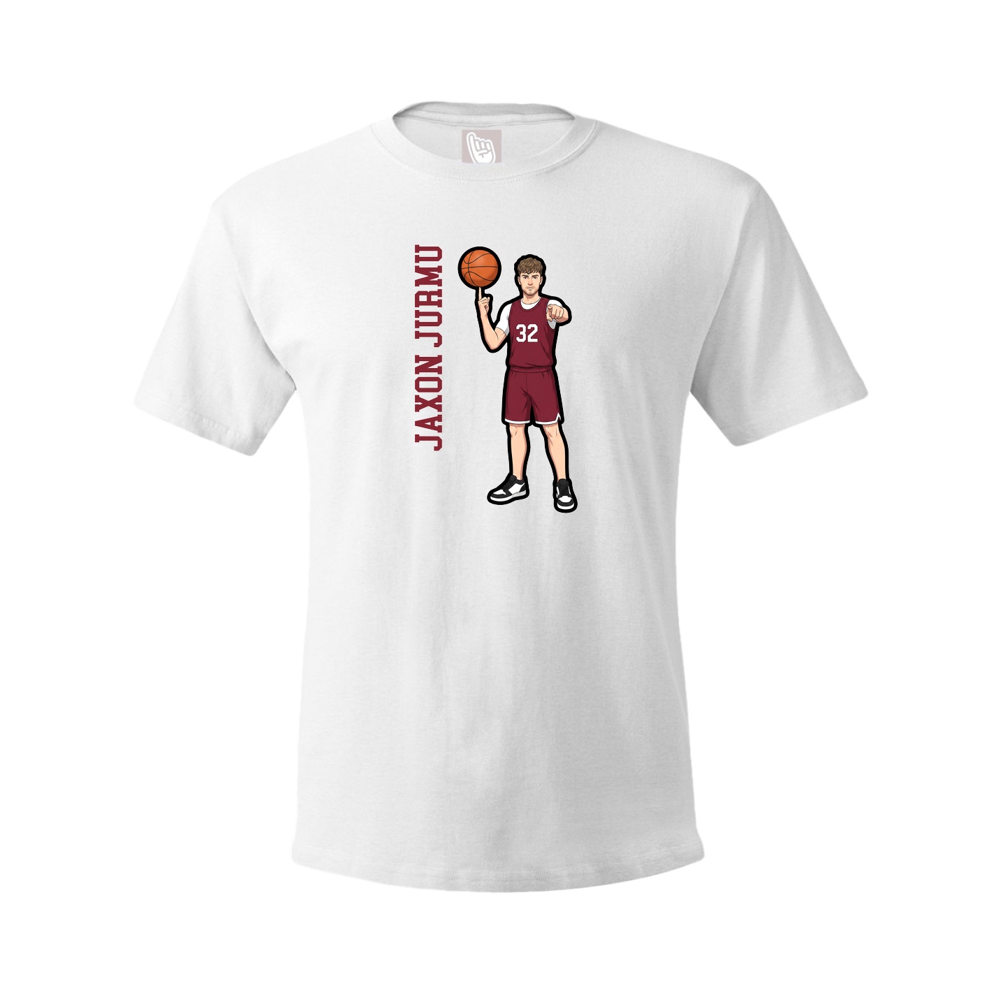 Youth Tee — Name Vertical in White