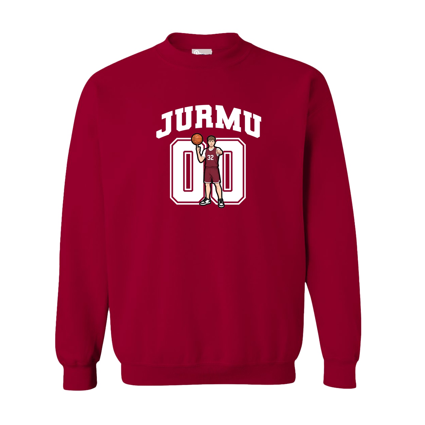 Fleece Crew — Number in Cardinal
