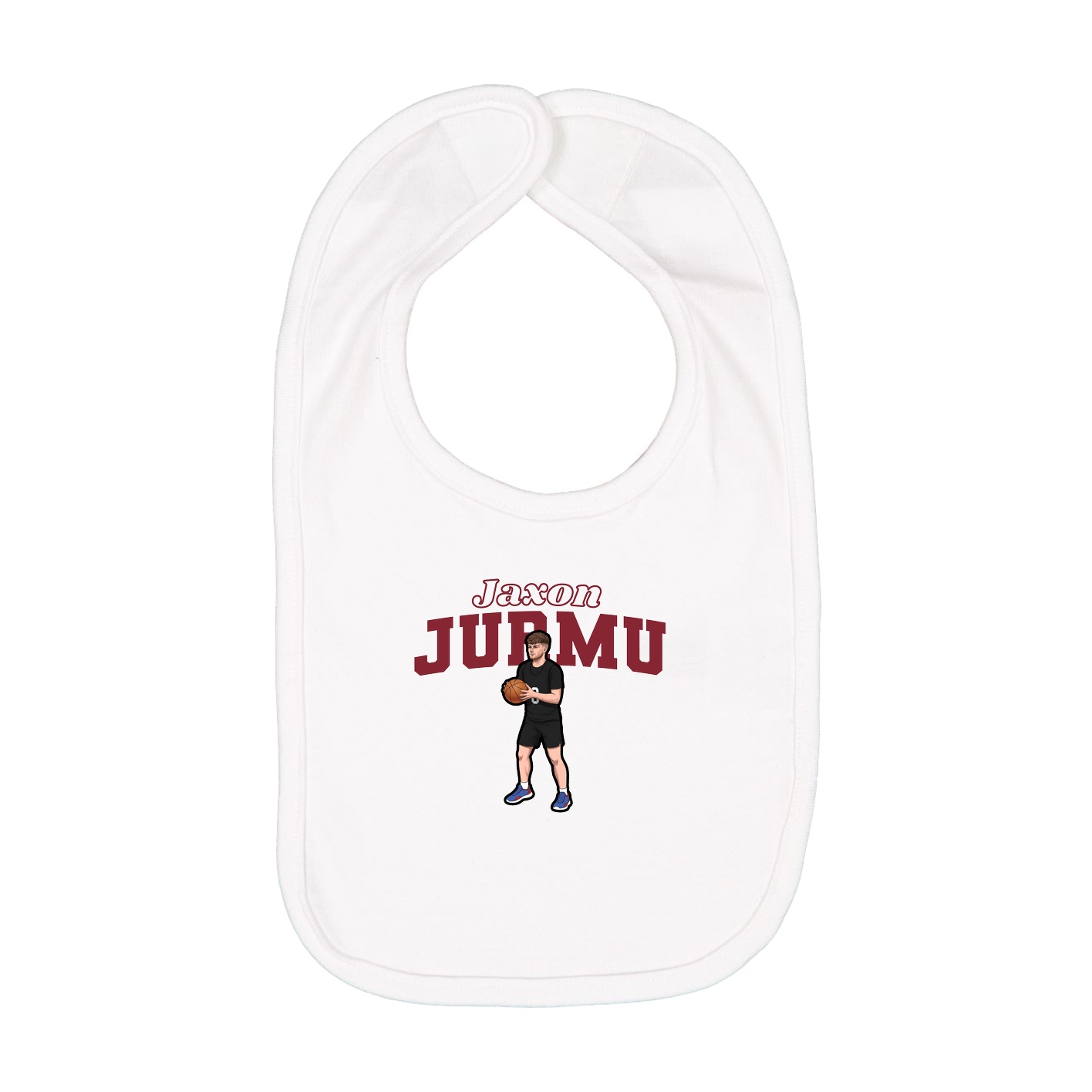 Infant Bib — Name Arch in White