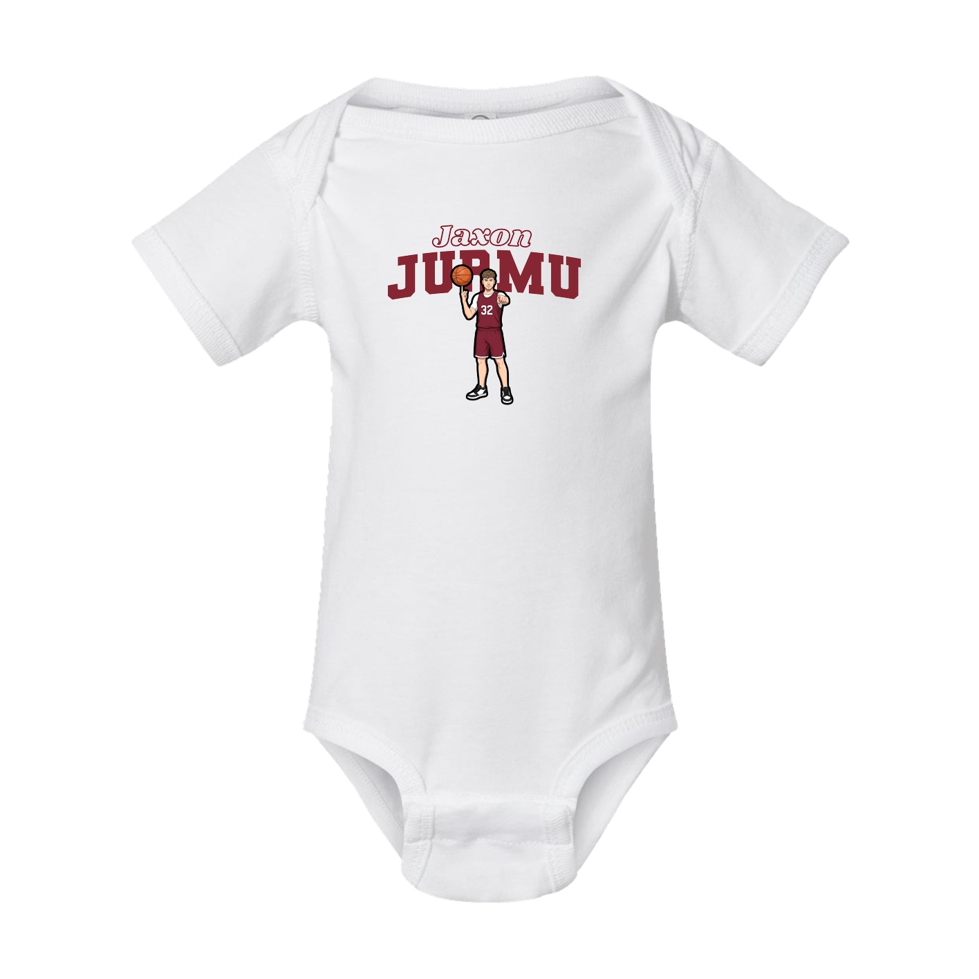 Baby Onesie — Name Arch in White