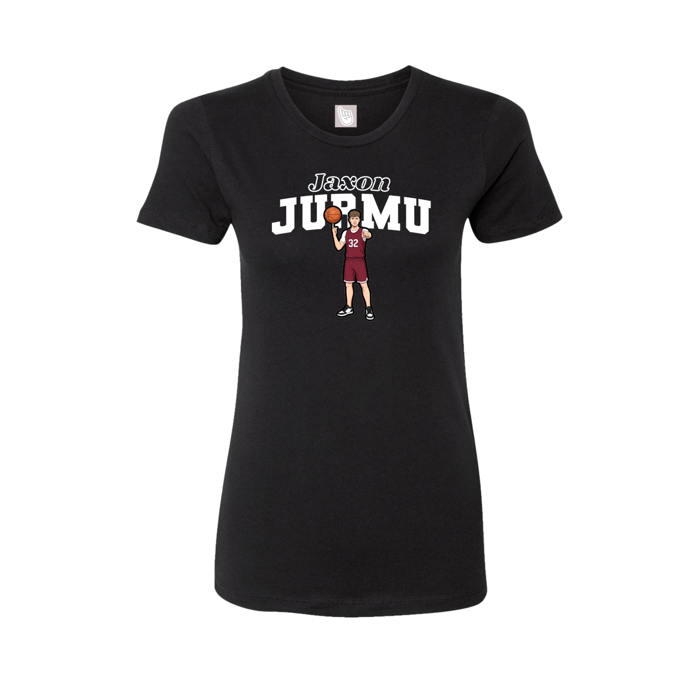 Fitted Women's Tee — Name Arch in Black