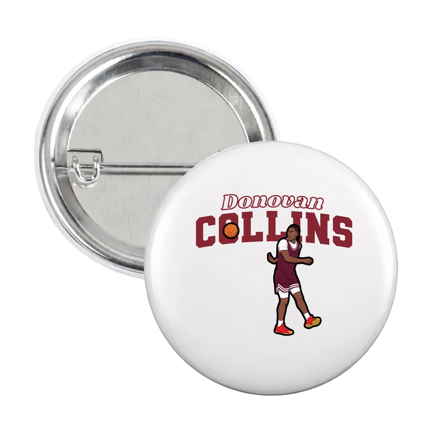 Game Day Button — Name Arch in White