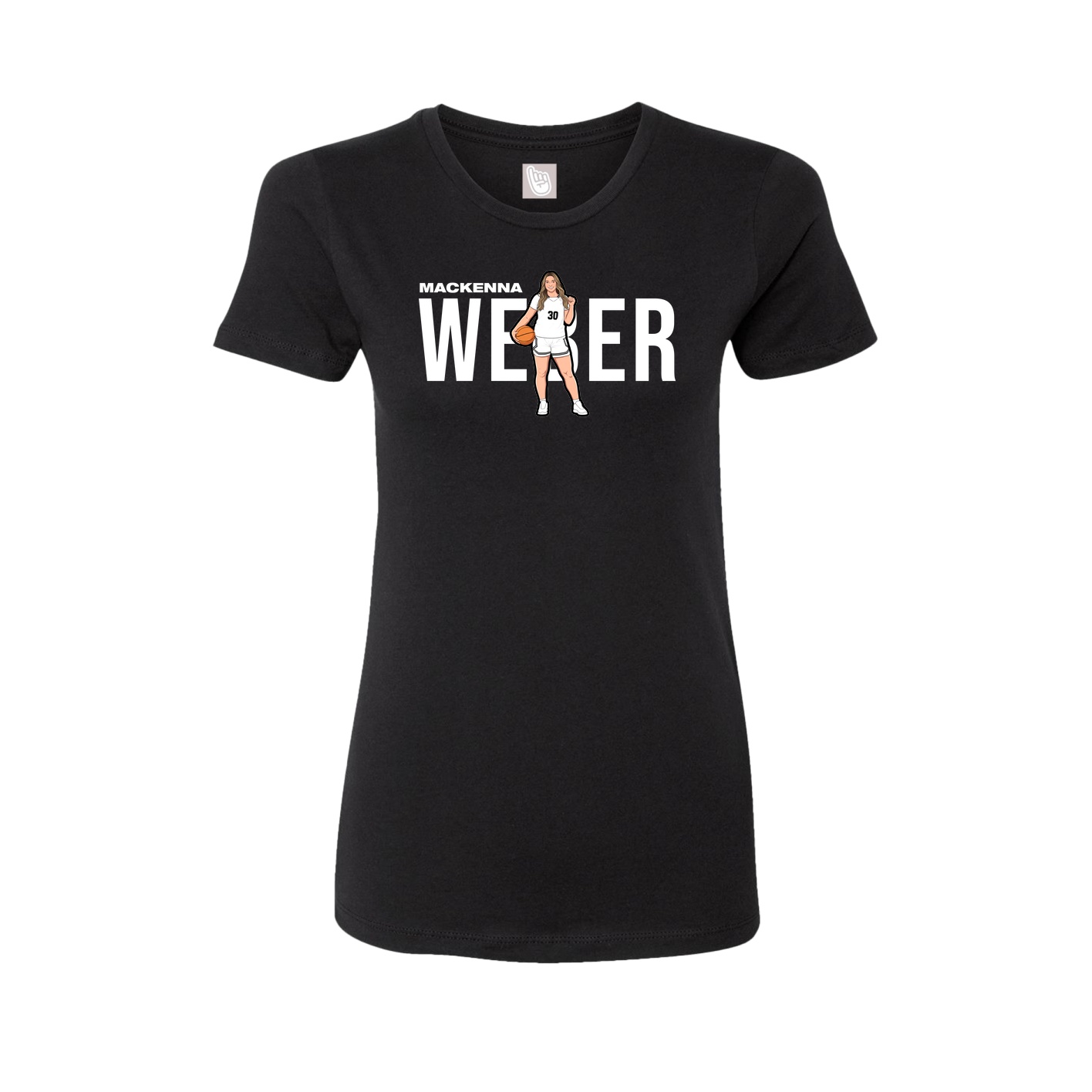 Fitted Women's Tee — Player Name in Black