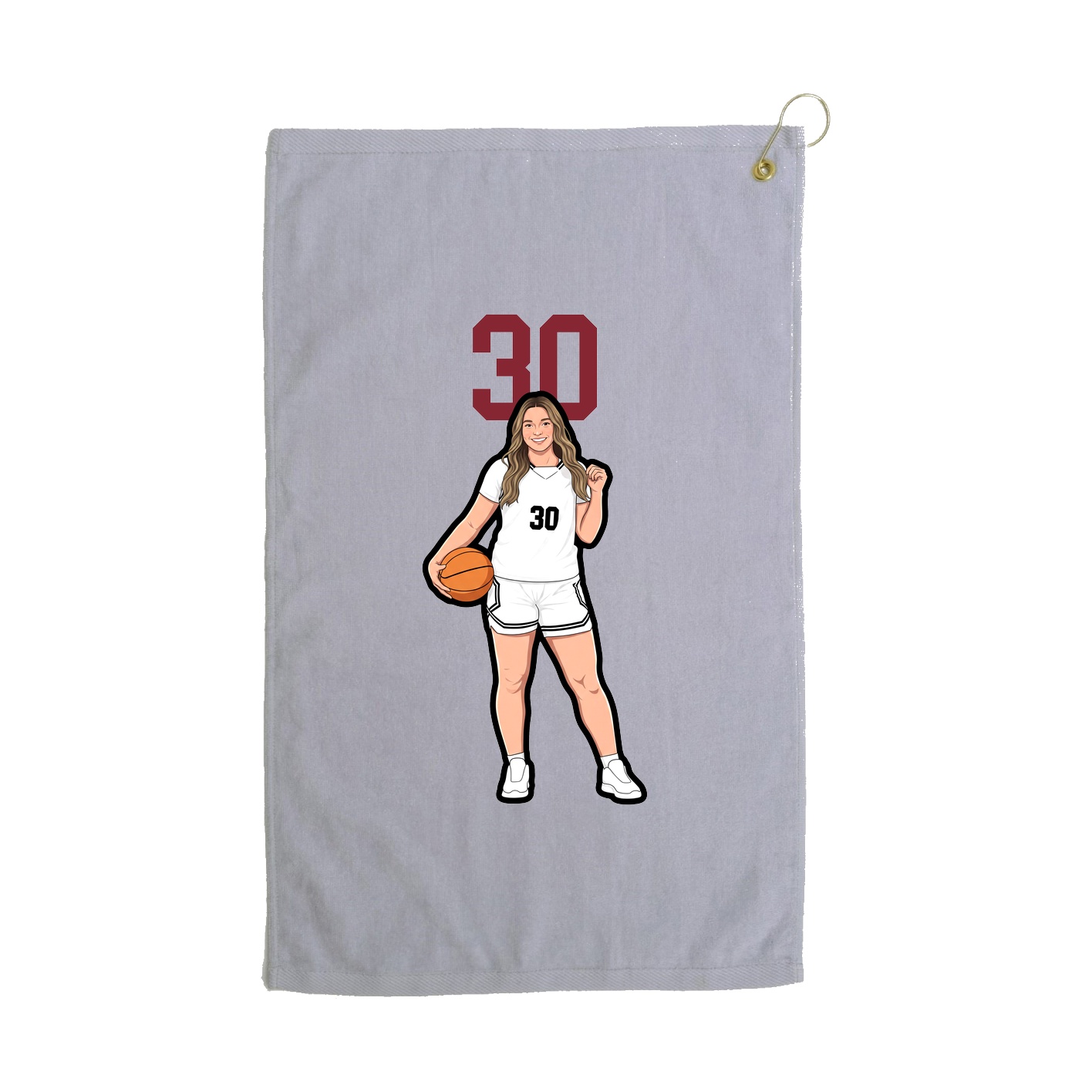 Golf Towel — Number Top in Grey