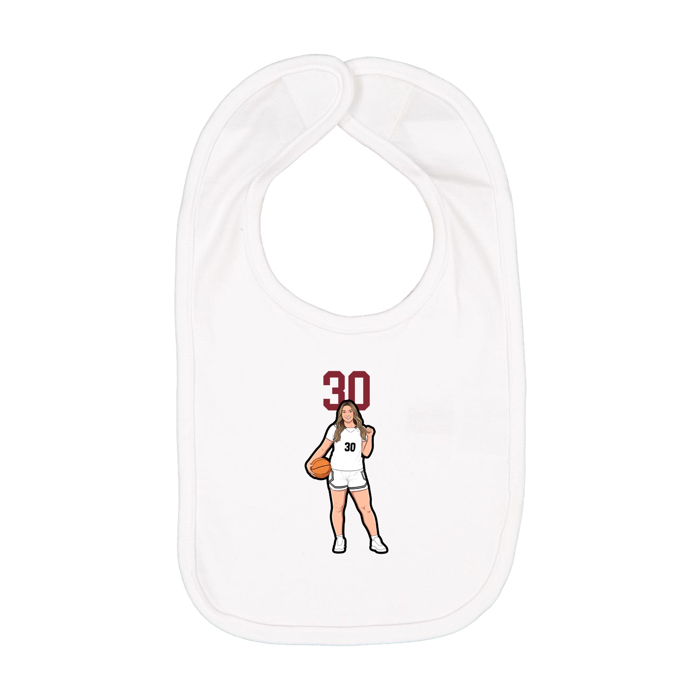 Infant Bib — Number Top in White