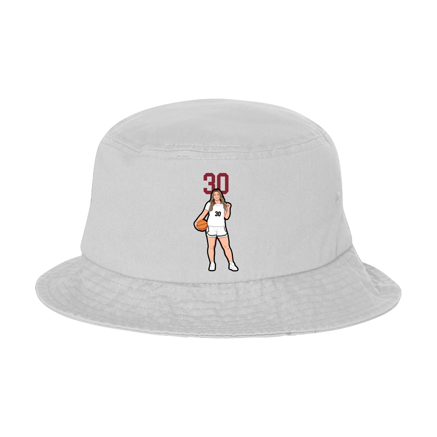 Bucket Cap — Number Top in White