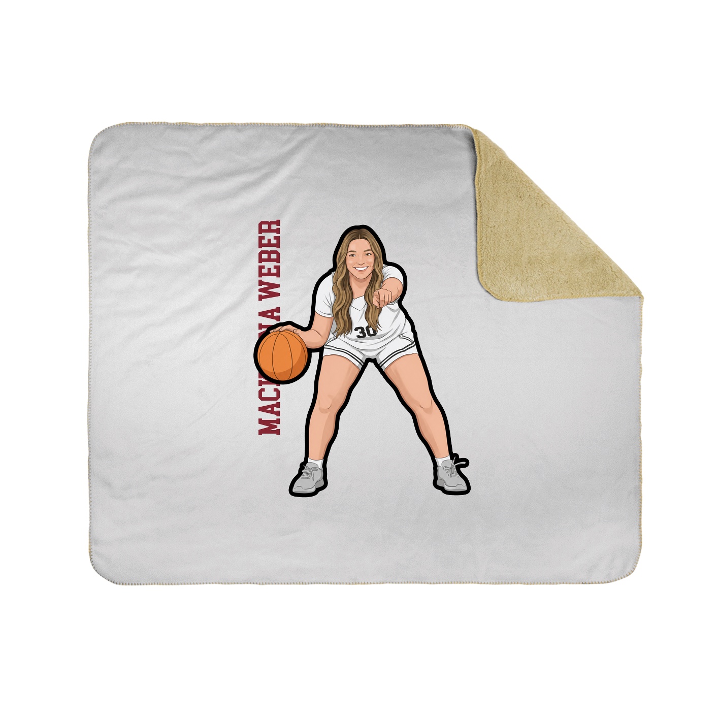 Throw Blanket — Name Vertical in White