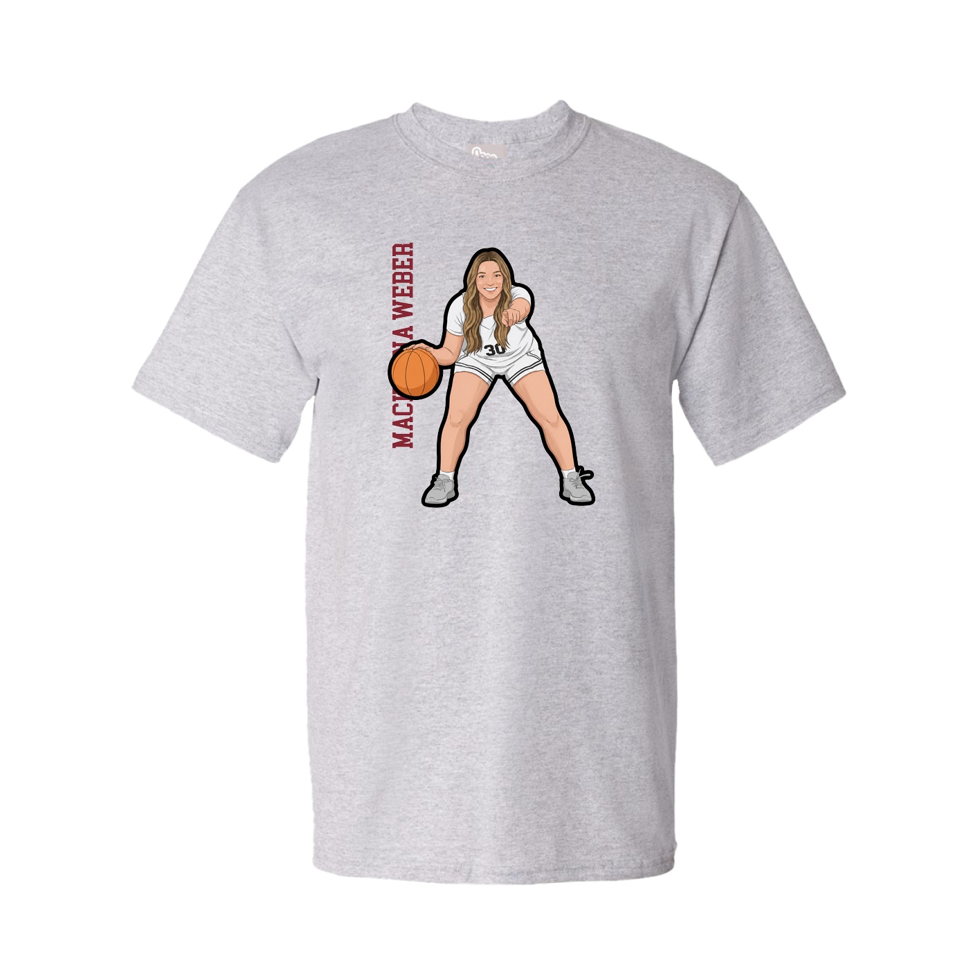 Youth Tee — Name Vertical in Grey