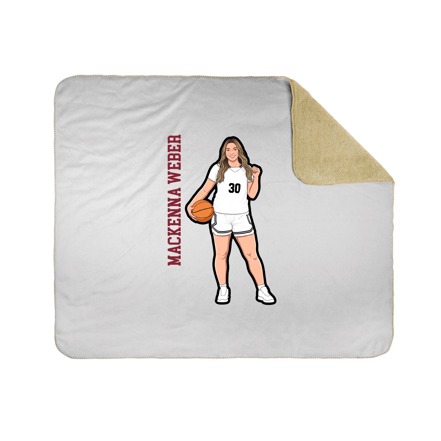 Throw Blanket — Name Vertical in White