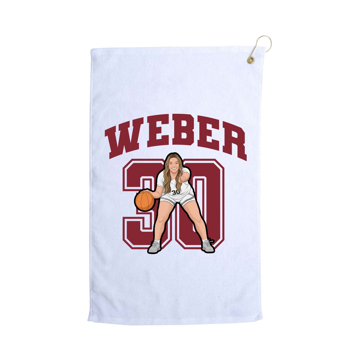 Golf Towel — Number in White