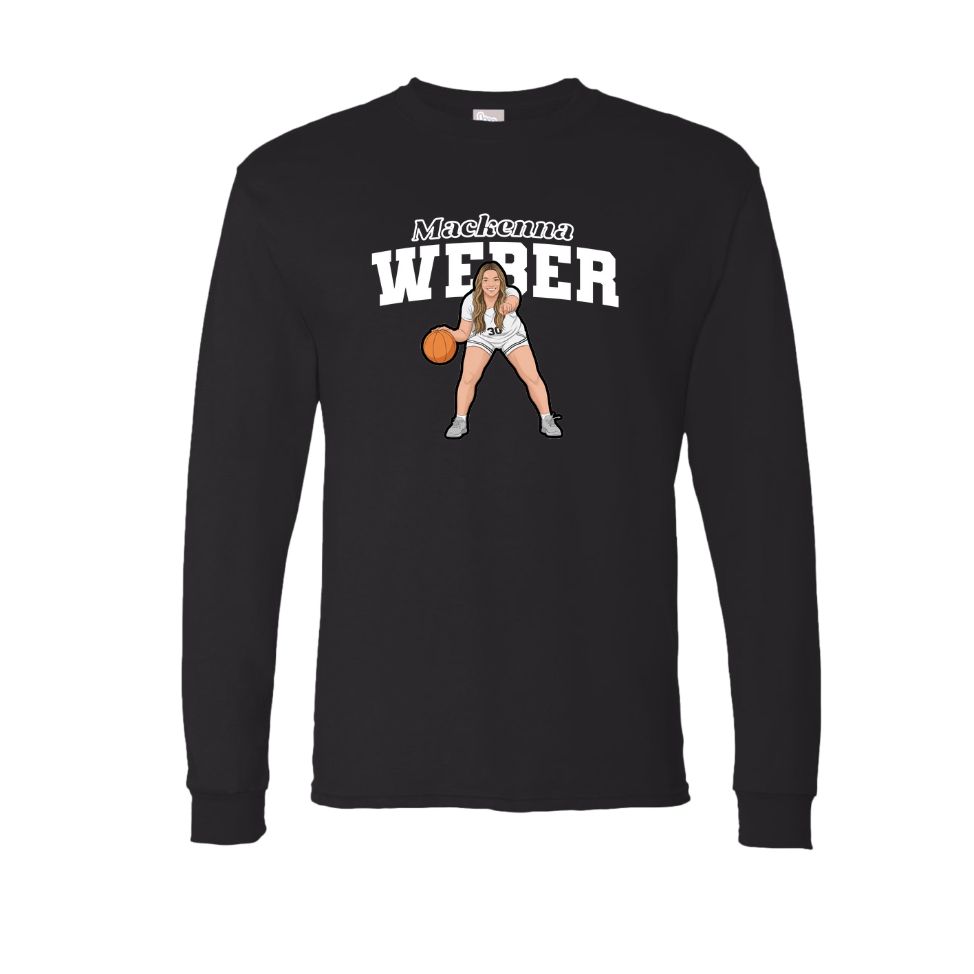 Long Sleeve Tee — Name Arch in Black