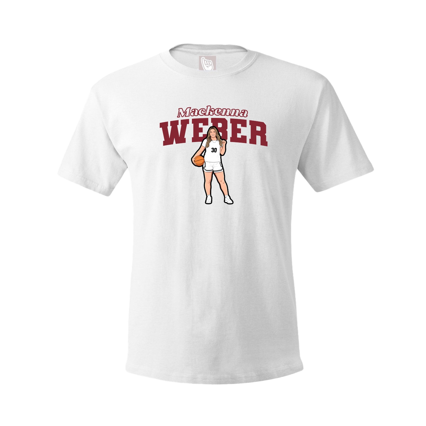 Youth Tee — Name Arch in White
