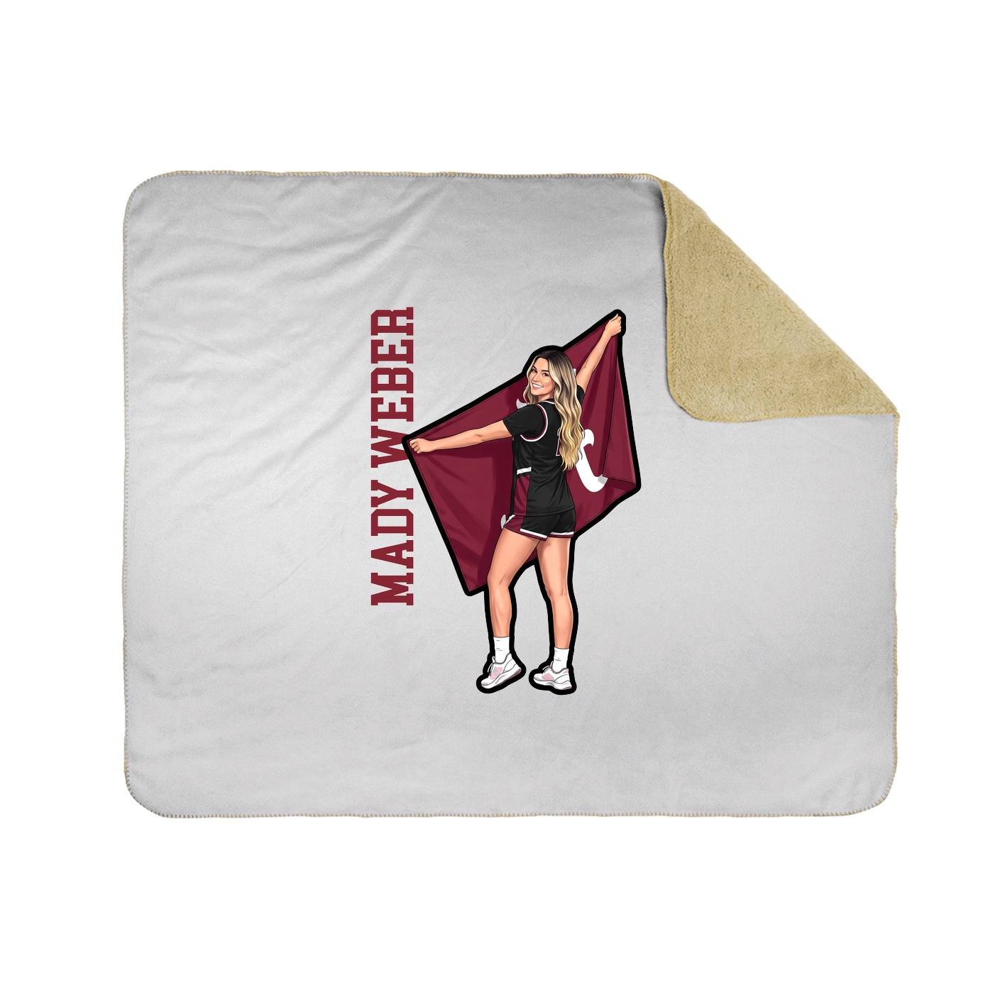 Throw Blanket — Name Vertical in White