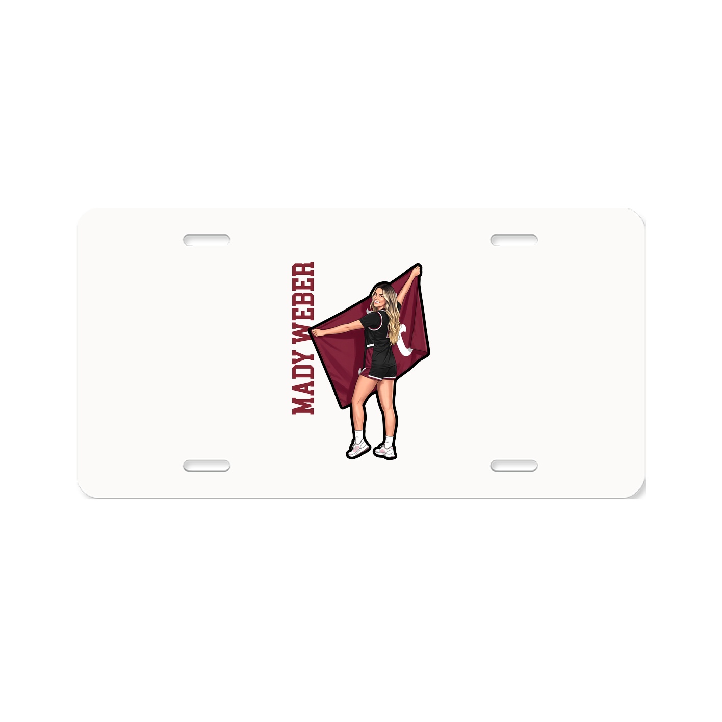 License Plate — Name Vertical in Classic