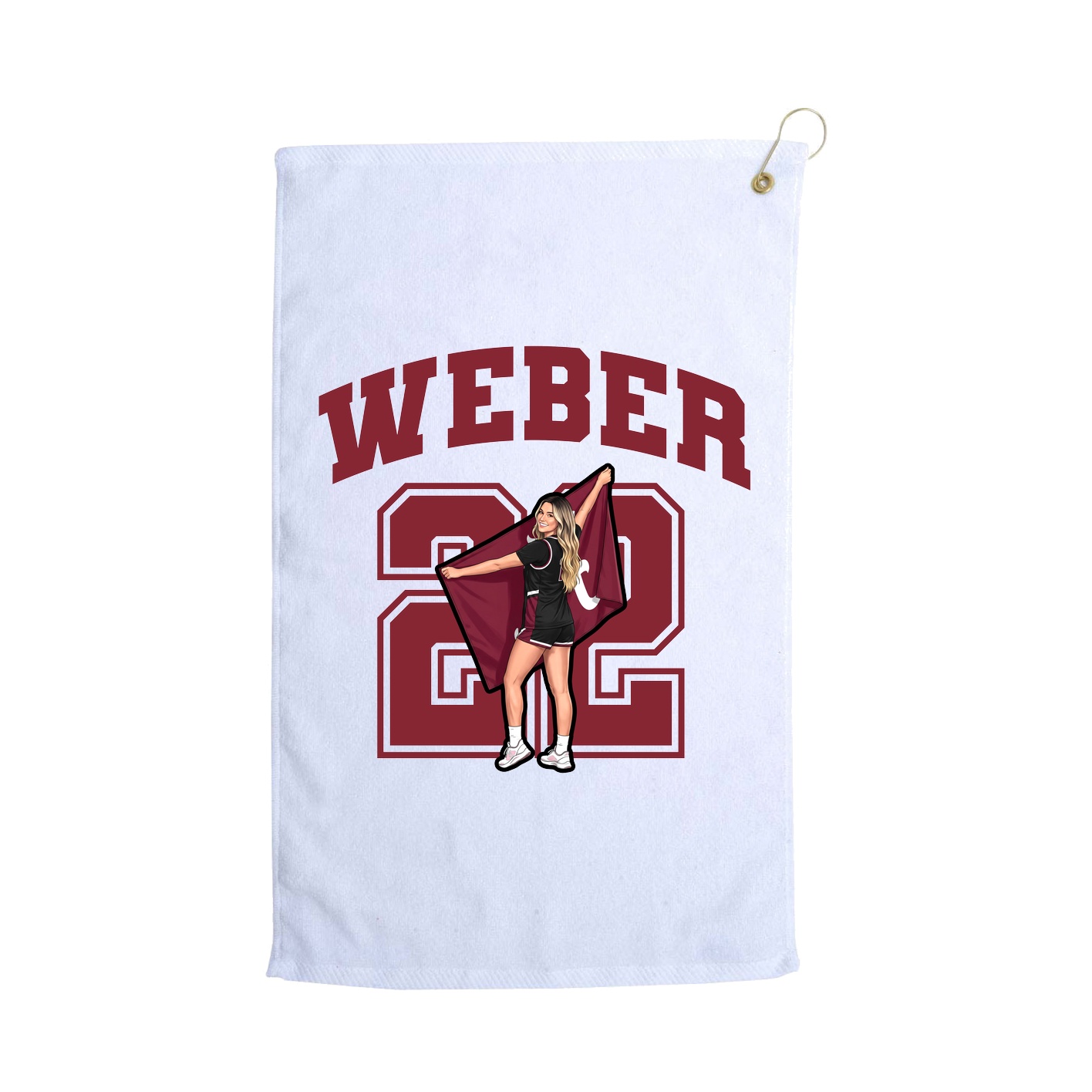 Golf Towel — Number in White