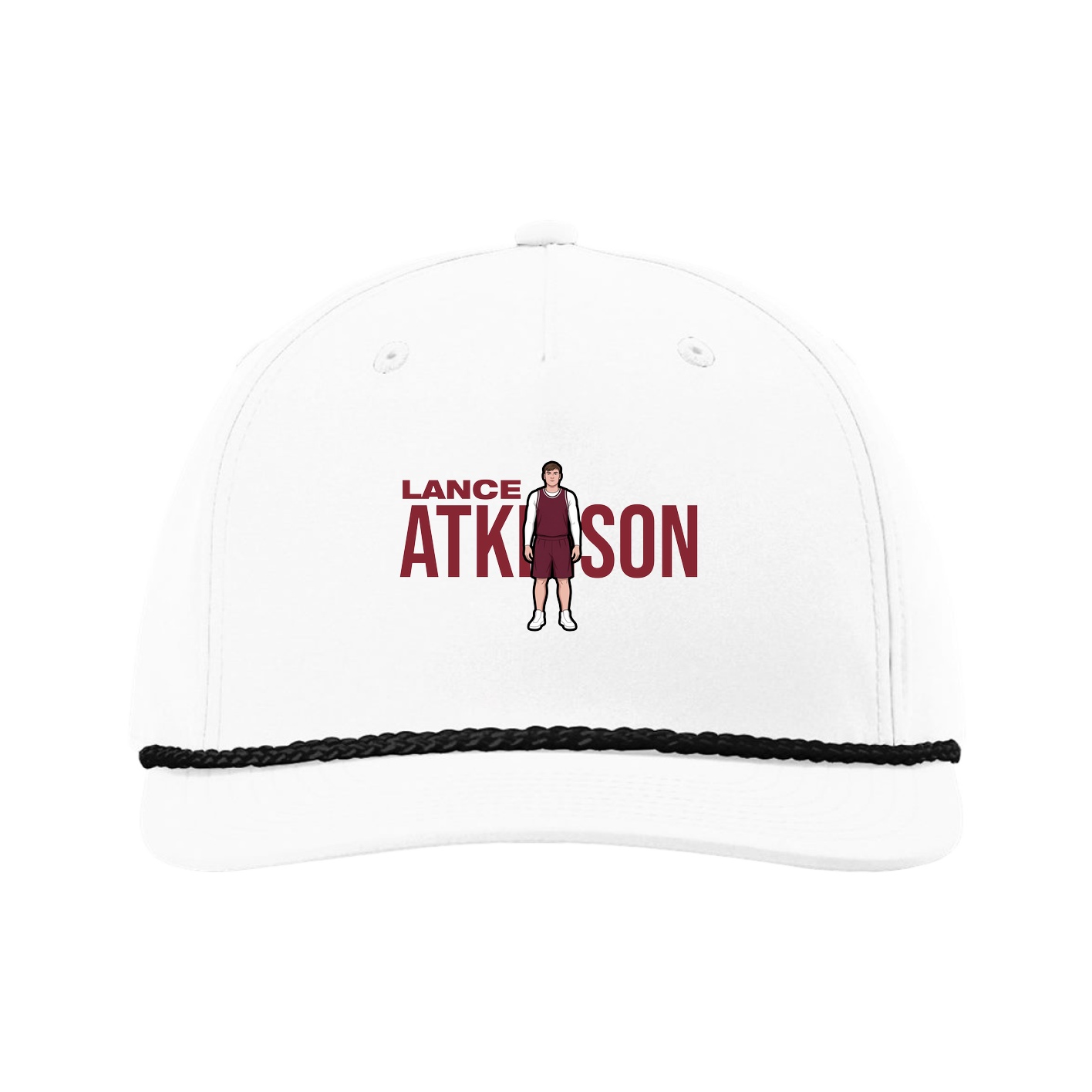 Five-Panel Classic Rope Cap — Player Name in White