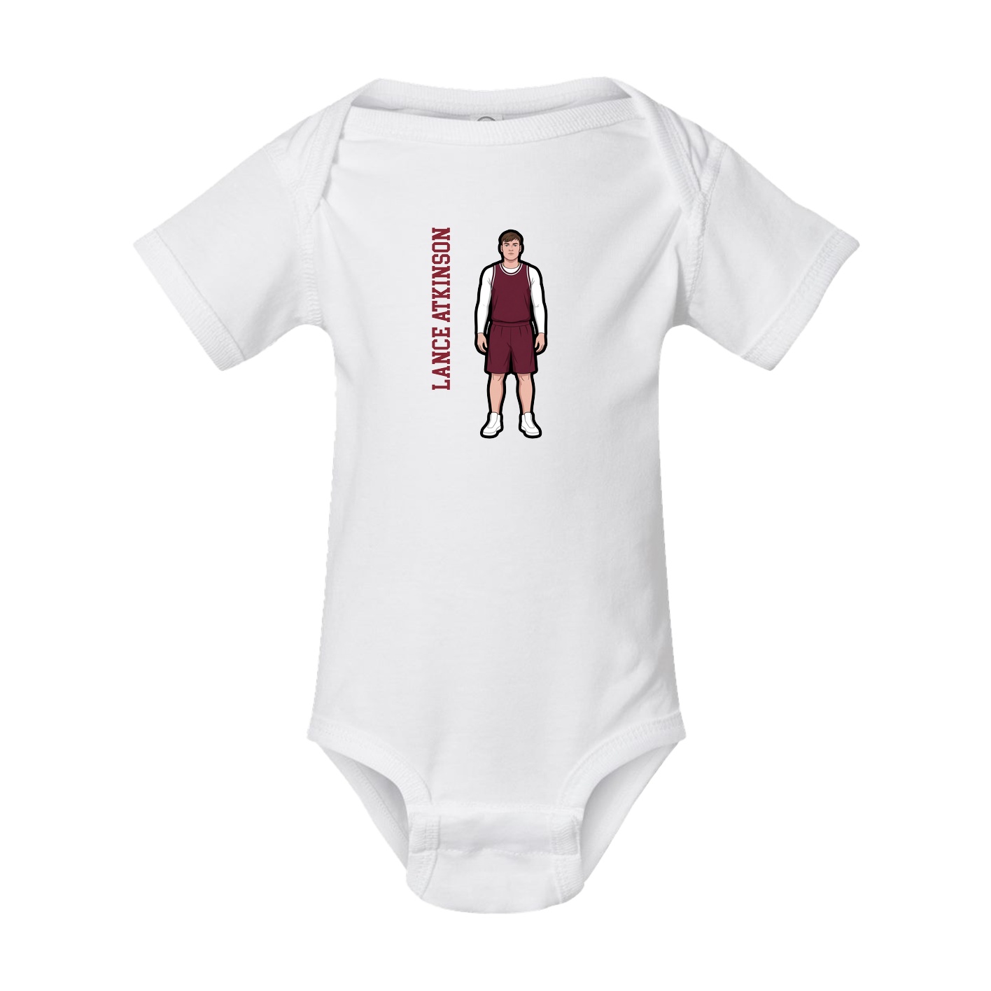 Baby Onesie — Name Vertical in White