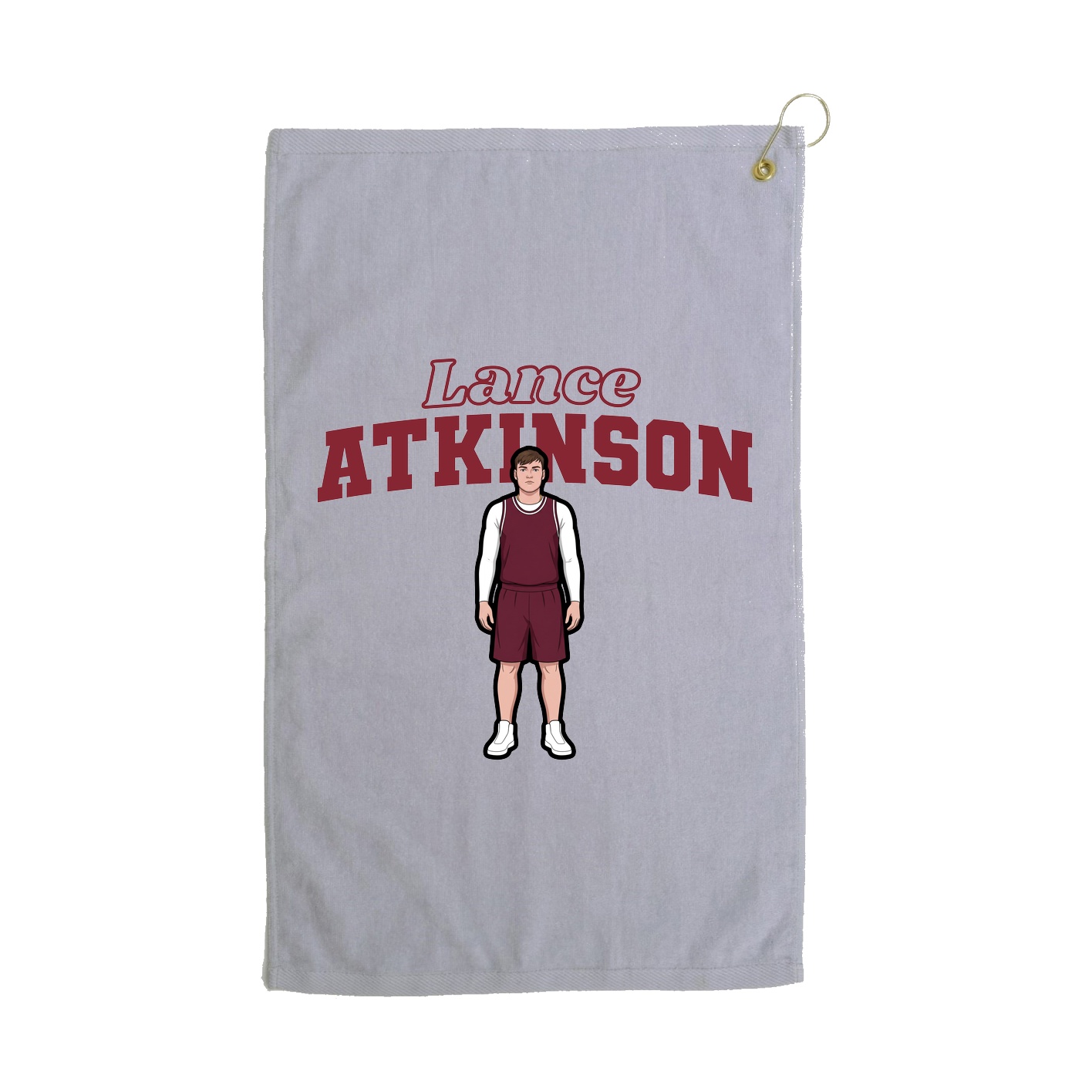 Golf Towel — Name Arch in Grey