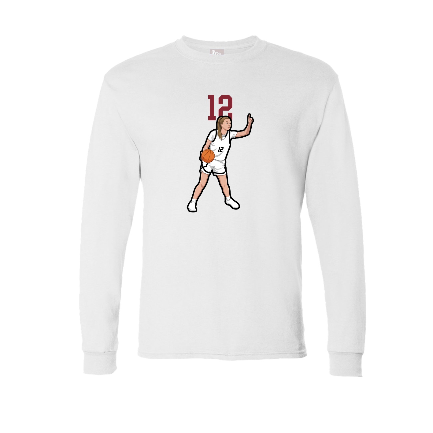 Long Sleeve Tee — Number Top in White