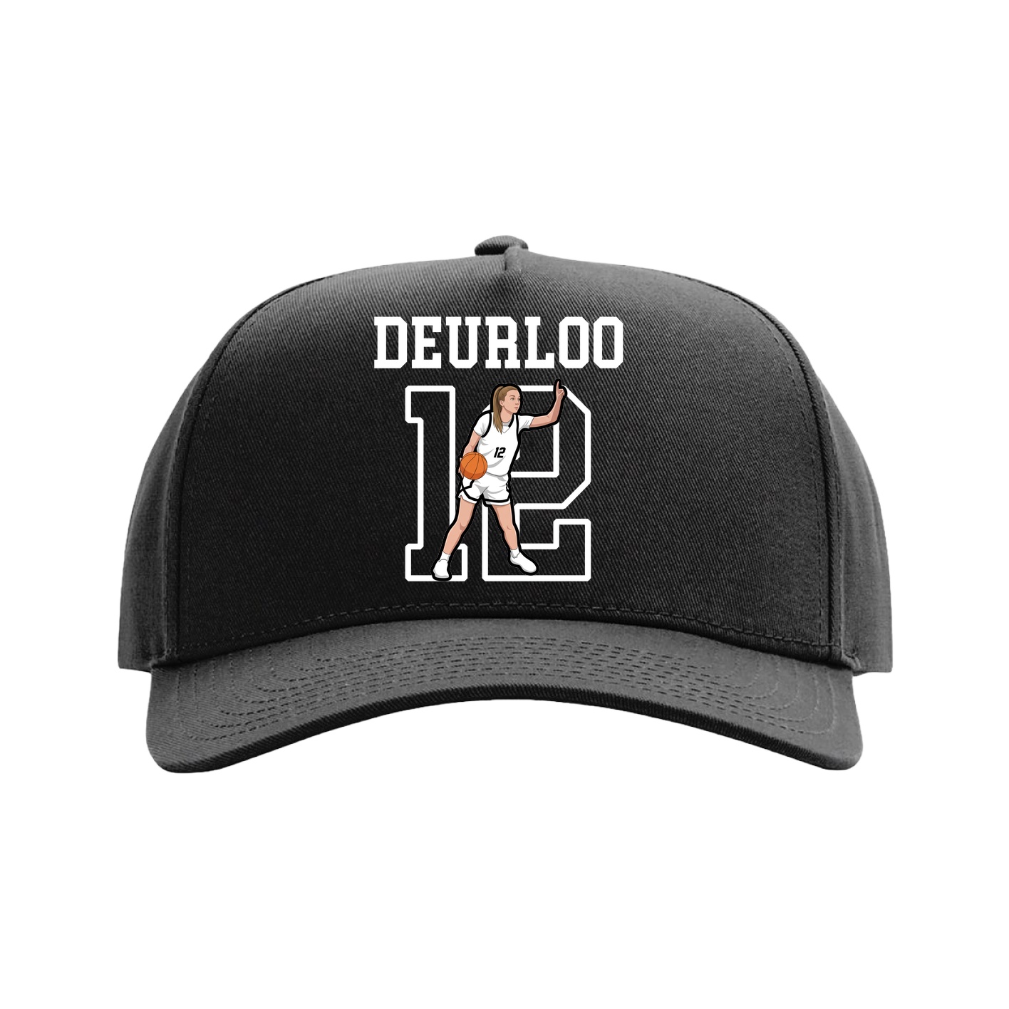 Full Fabric Five-Panel Champ Cap — Shirsey in Black