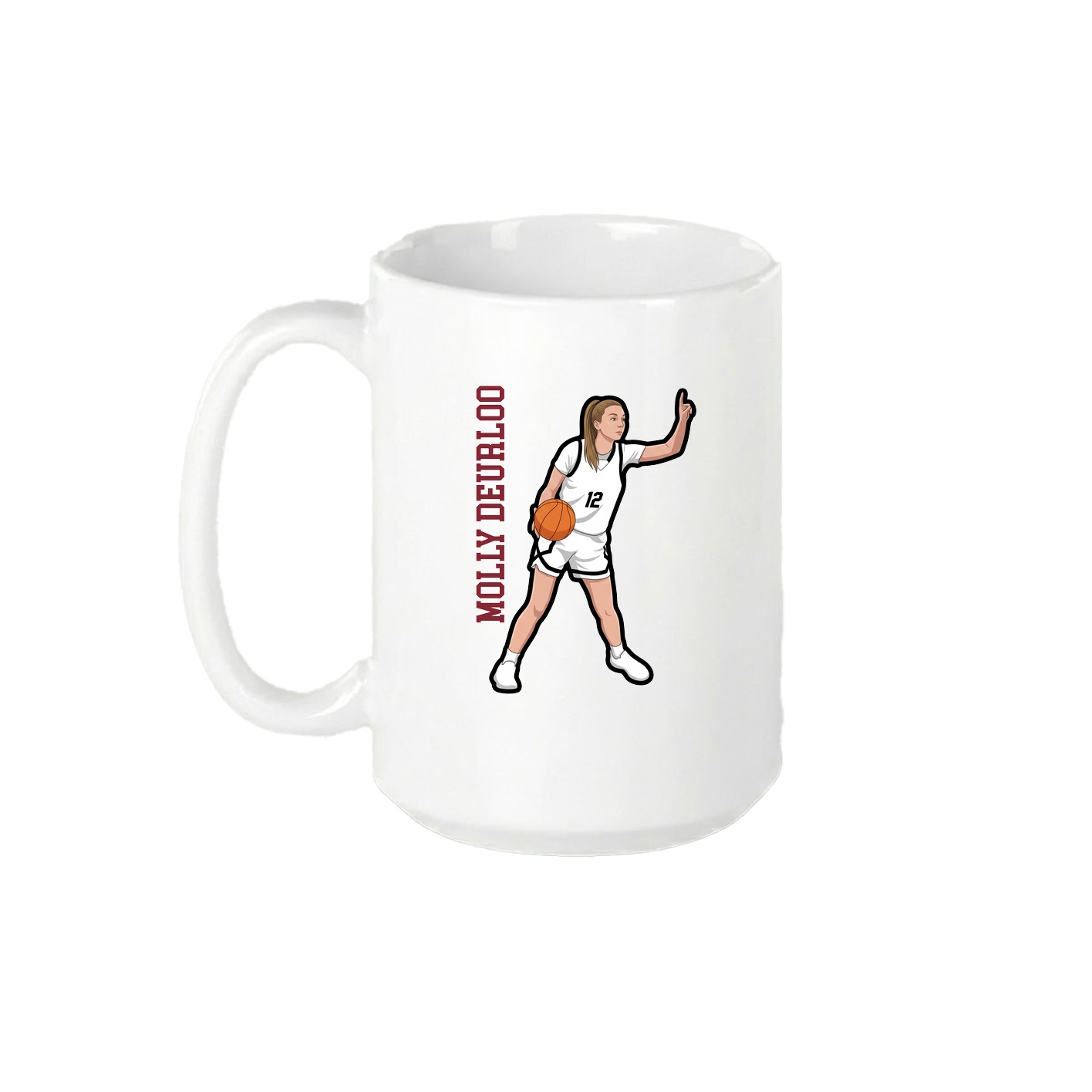 15oz Coffee Mug — Name Vertical in White
