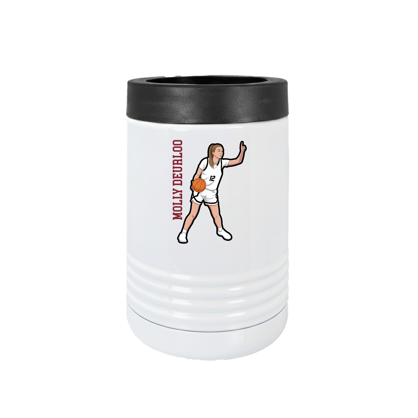 Beverage Holder — Name Vertical in White