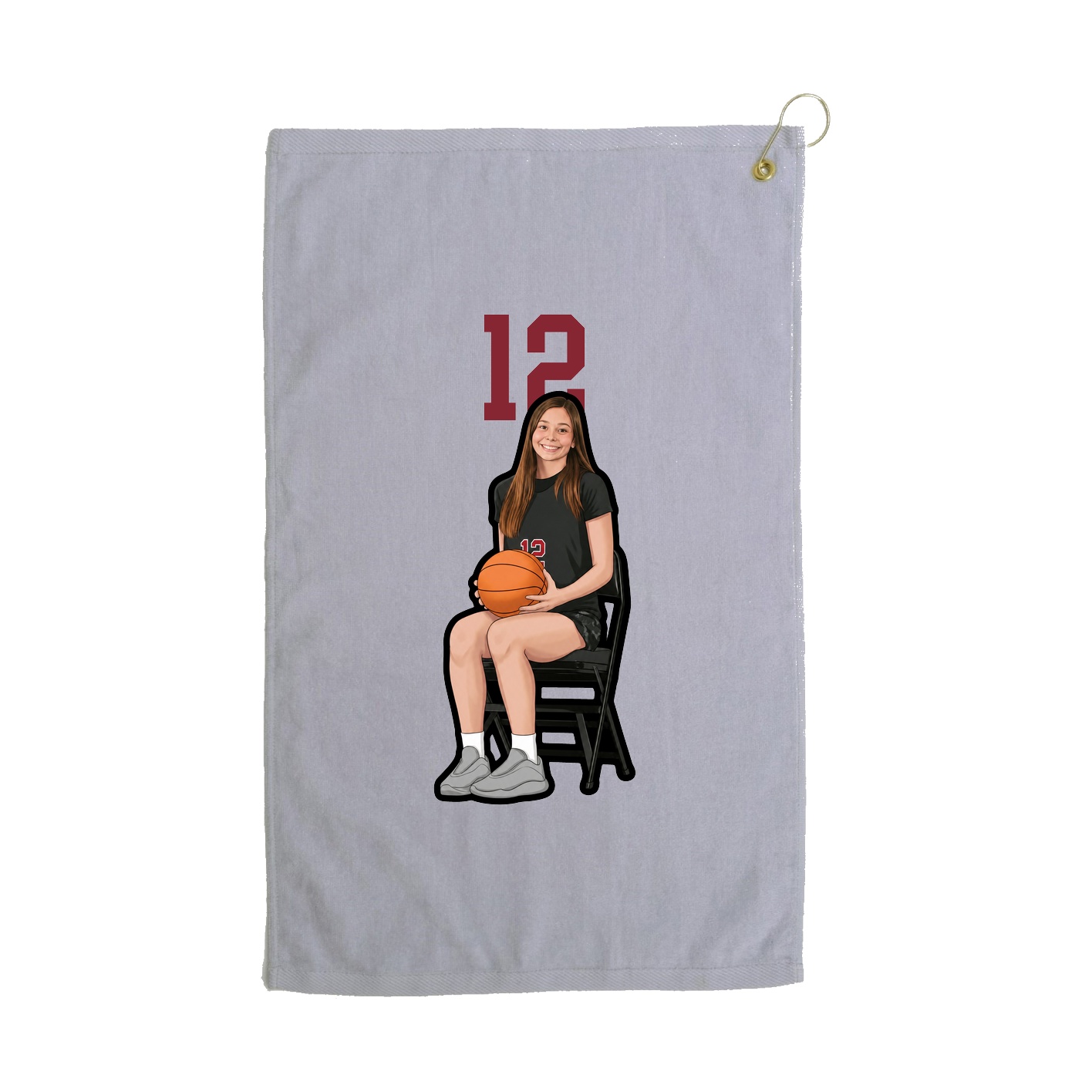 Golf Towel — Number Top in Grey