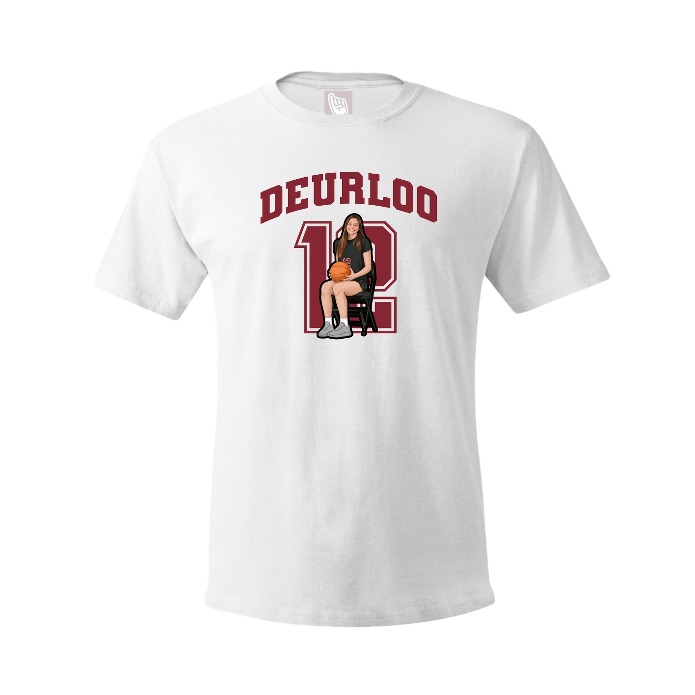 Youth Tee — Number in White