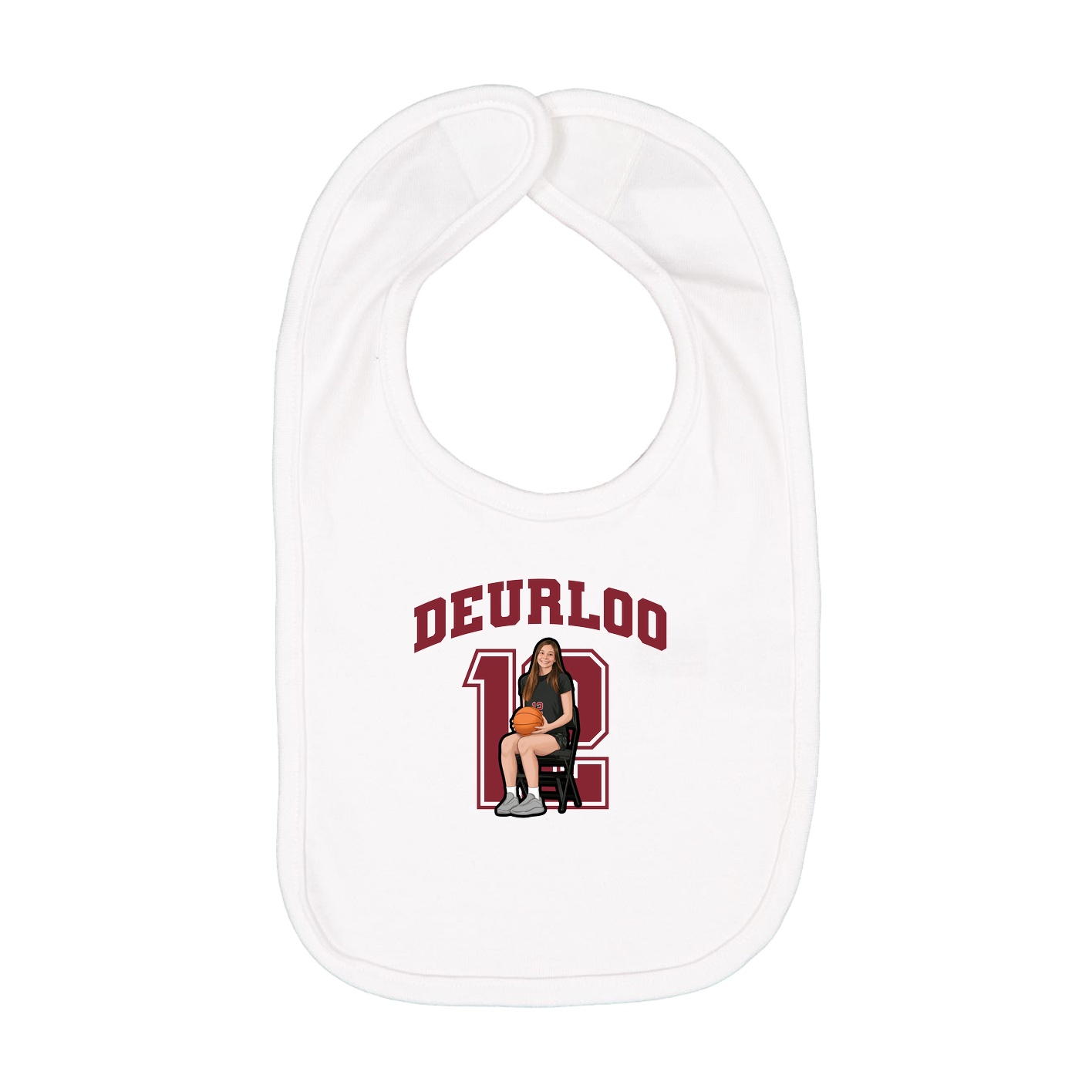 Infant Bib — Number in White
