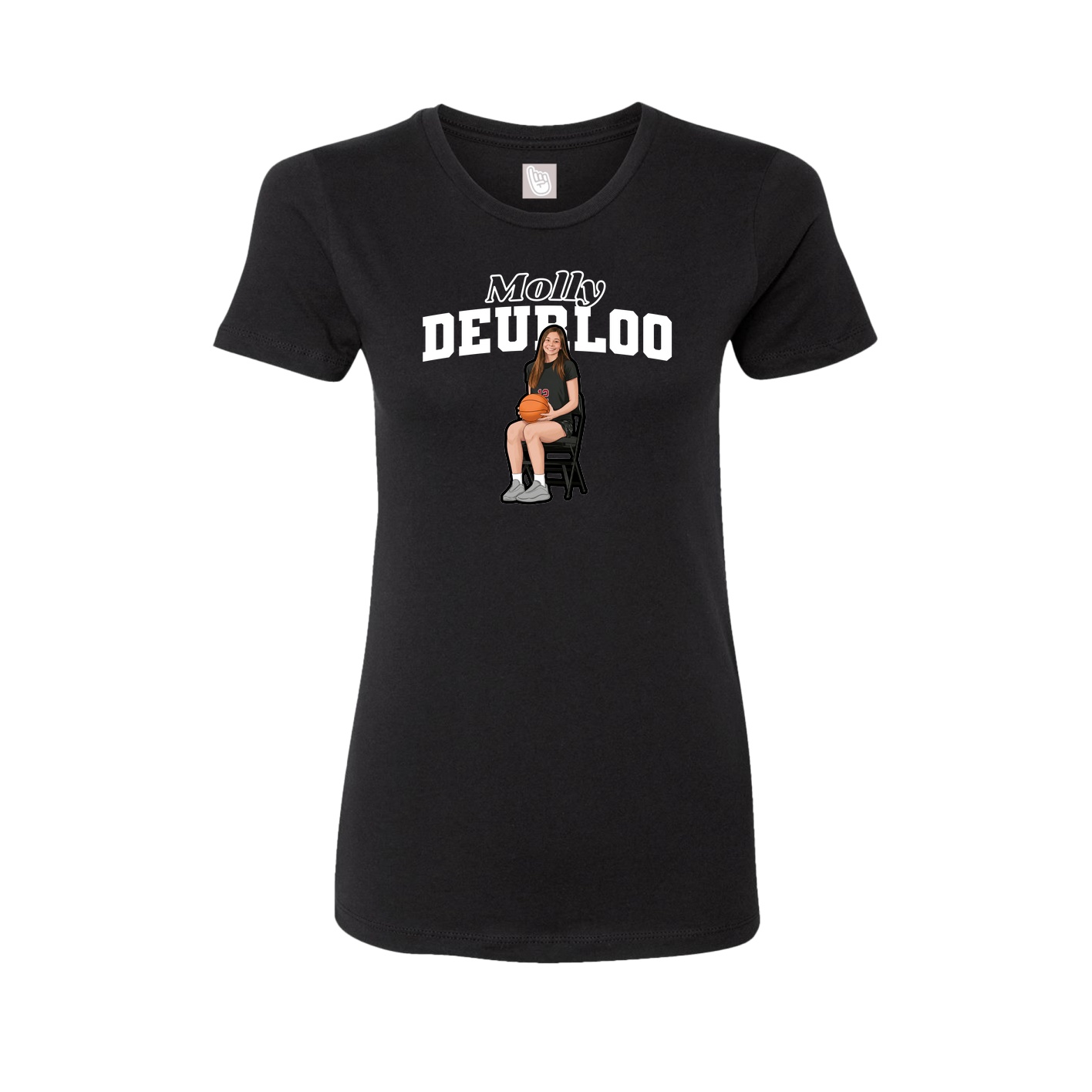 Fitted Women's Tee — Name Arch in Black