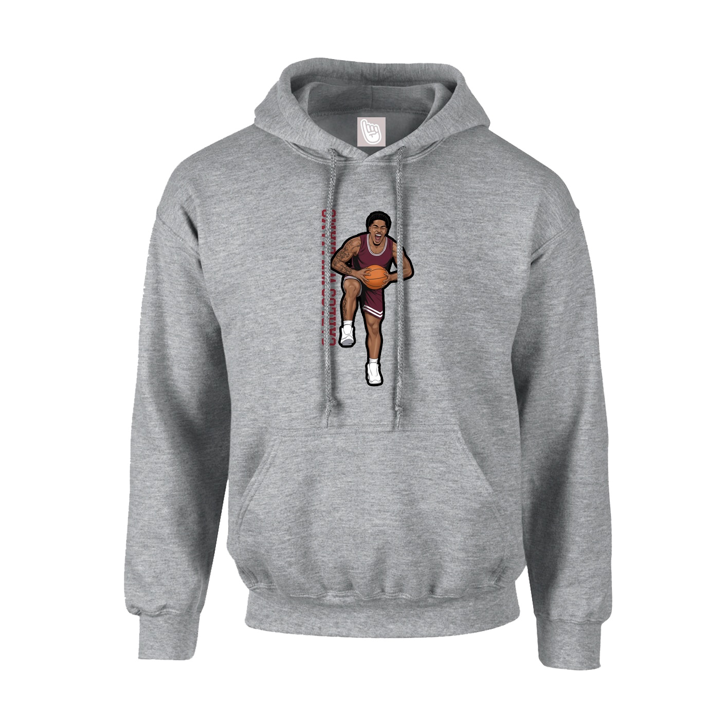 Hoodie — Name Vertical in Grey