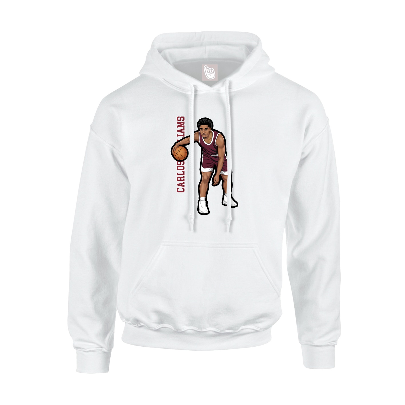 Youth Hoodie — Name Vertical in White