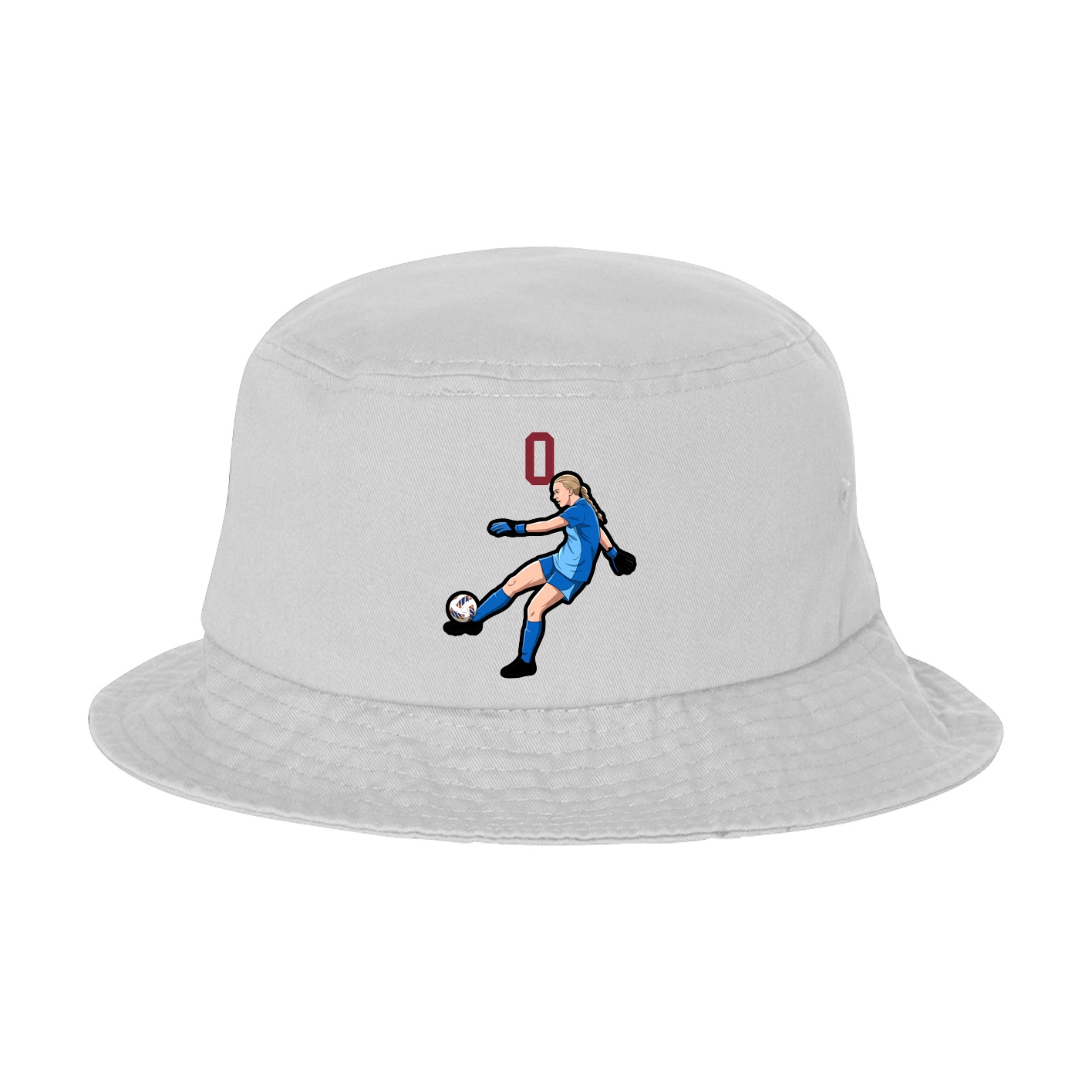 Bucket Cap — Number Top in White