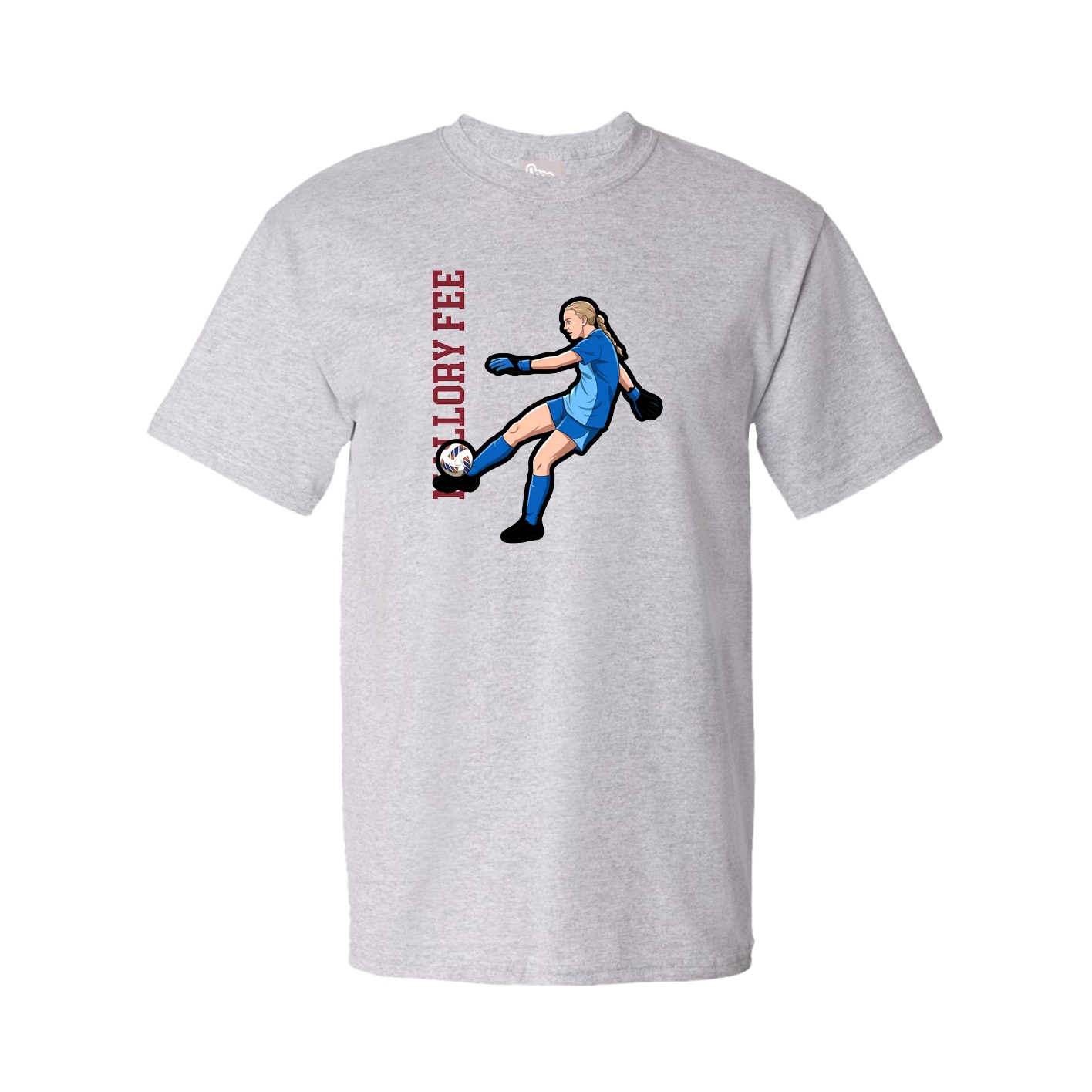 Youth Tee — Name Vertical in Grey