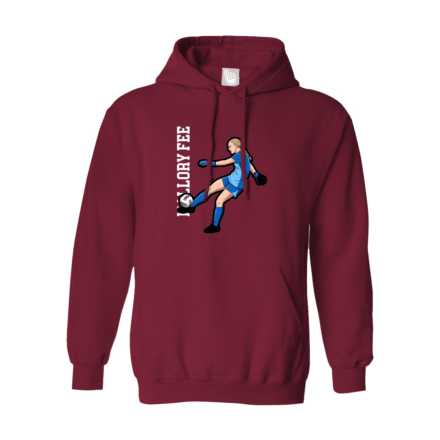 Hoodie — Name Vertical in Cardinal