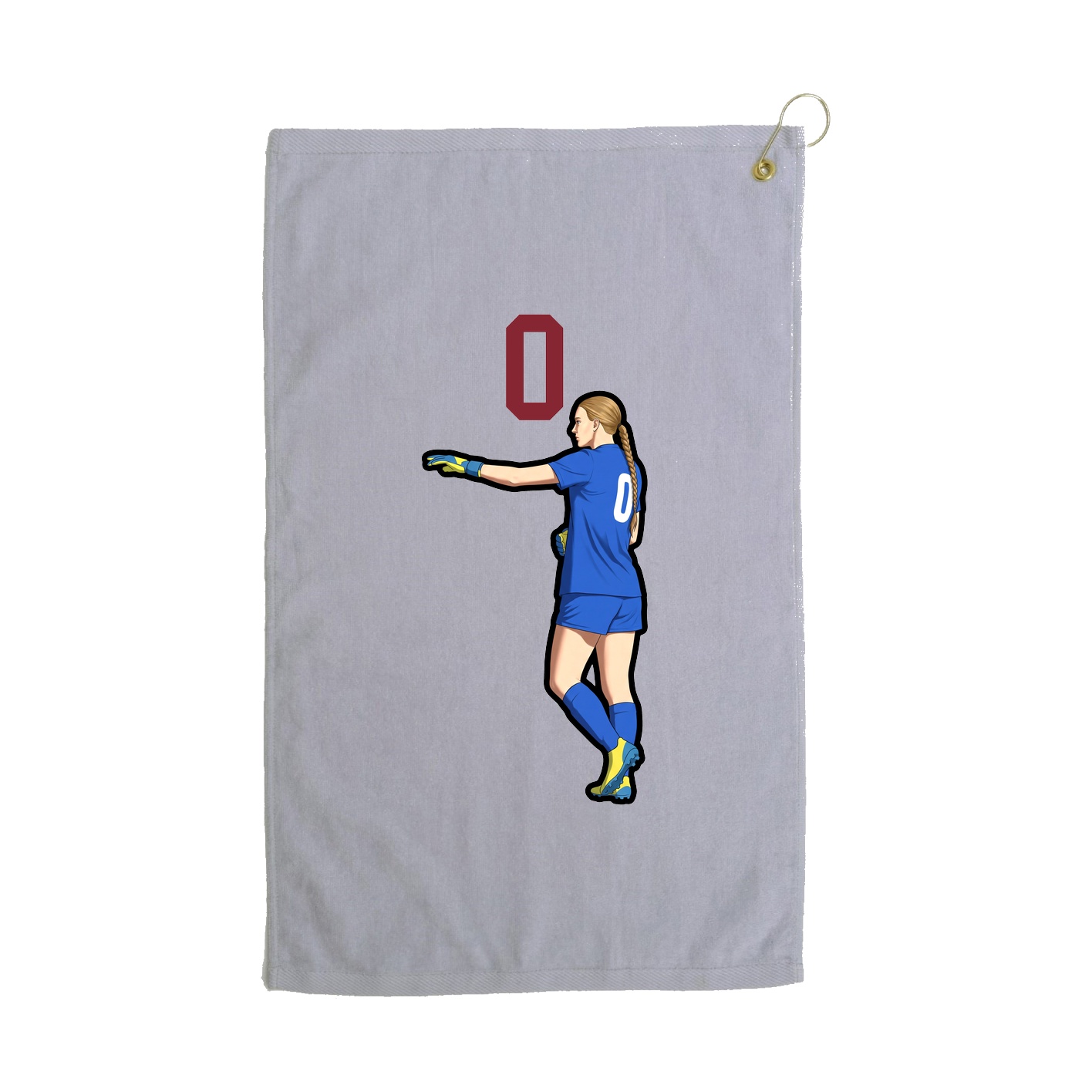Golf Towel — Number Top in Grey
