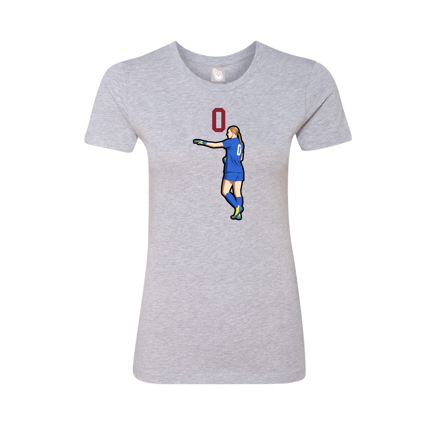 Fitted Women's Tee — Number Top in Grey