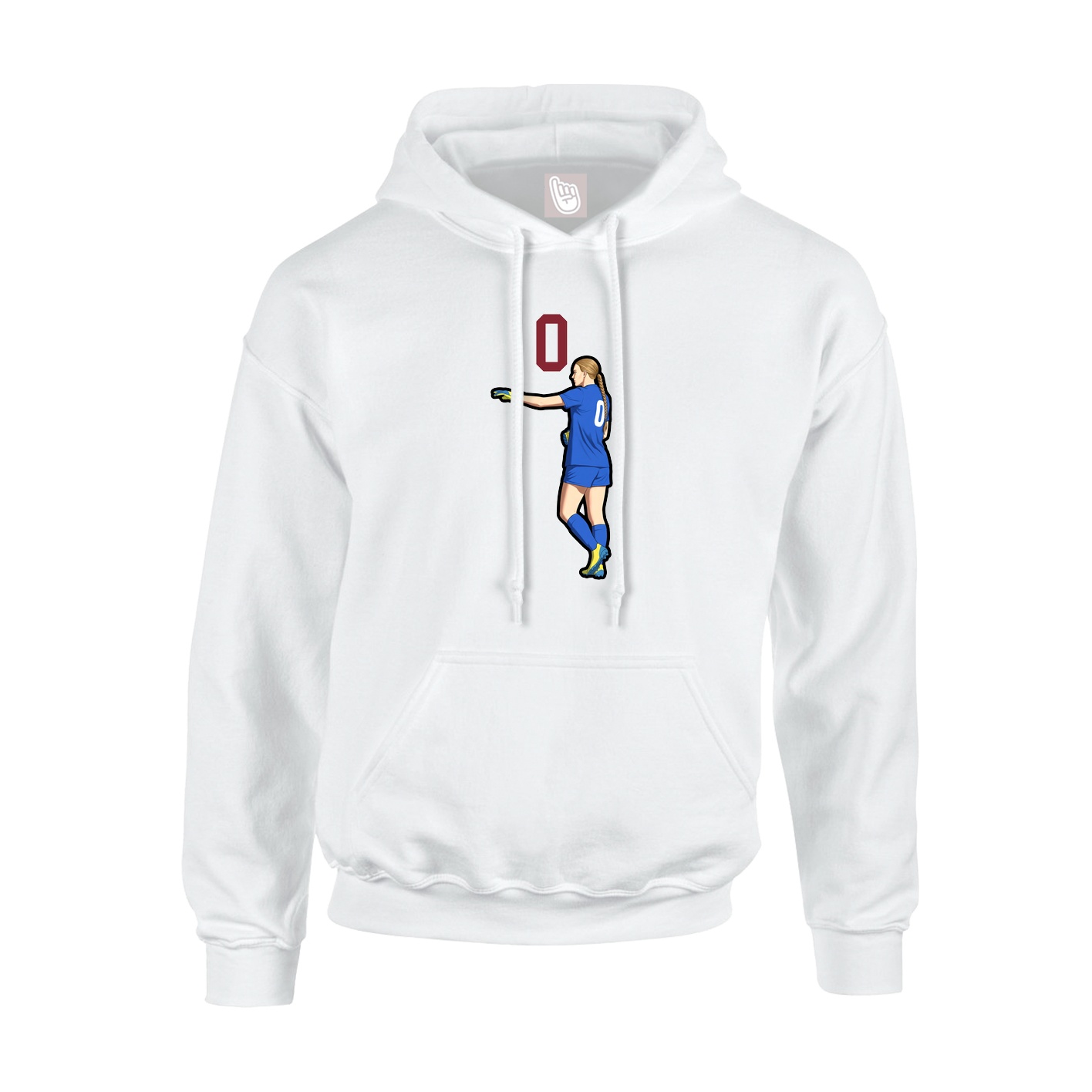 Youth Hoodie — Number Top in White